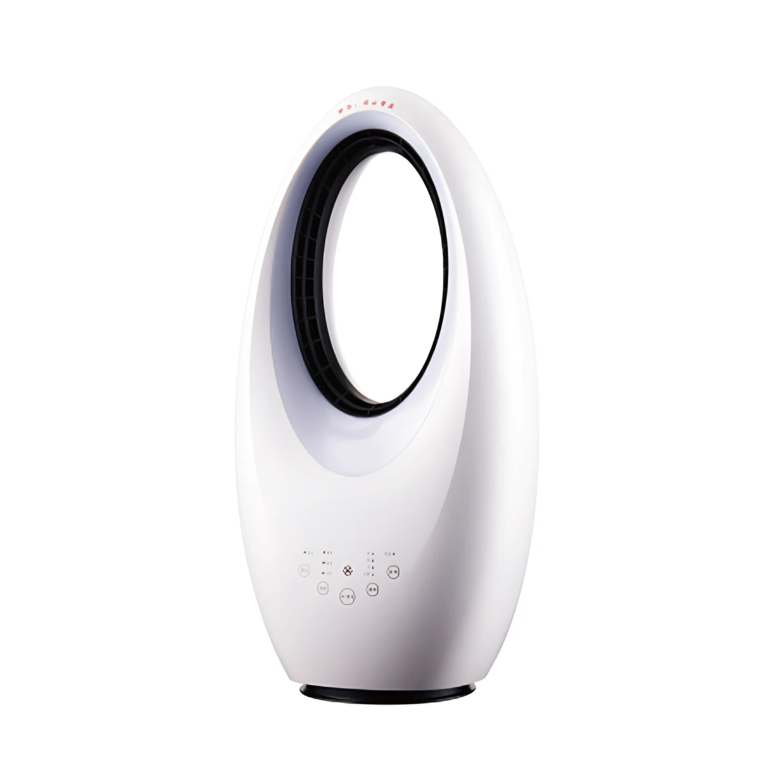 Electric Desk Fan Touch Screen Remote Control Plastic Construction Low Noise Brushless Motor-Bladeless Design for Home Office