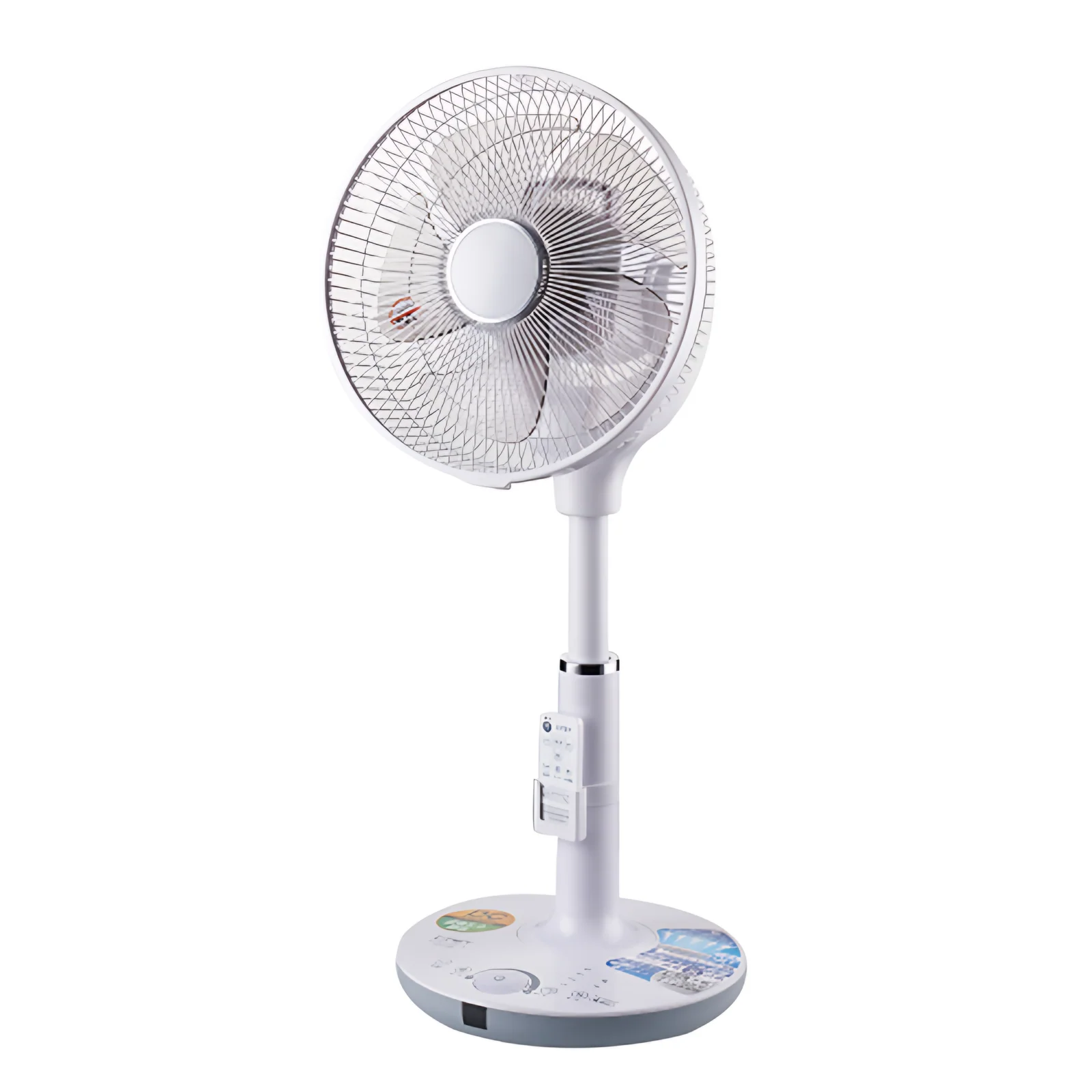 24W Modern AC Electric Ventilation Fan Four-Speed Mechanical Pedestal Stand Plastic Adjustable Height Oscillating Class