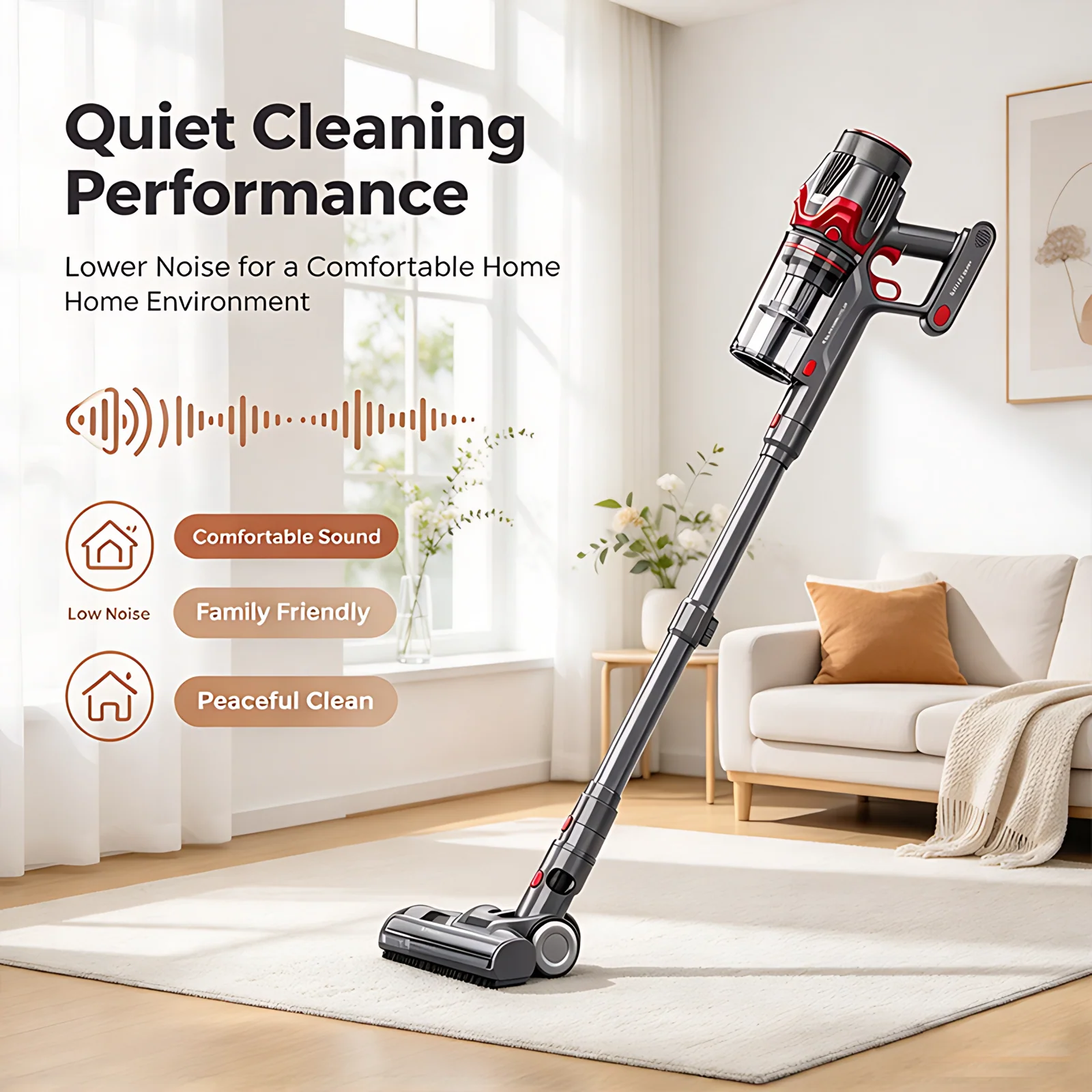 Home and Hotel Cordless Stick Vacuum Cleaner for Hardwood Floors Carpets Pet Cleaning Dry Function