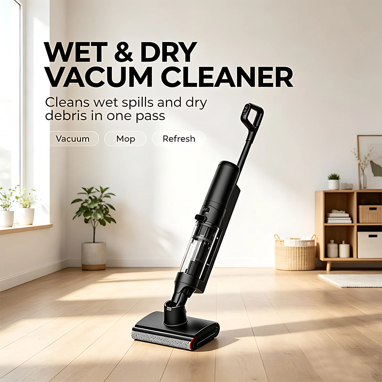 Cordless Floor Washer Smart Wet & Dry Vacuum Cleaner, Powerful All-in-One Cleaning Machine