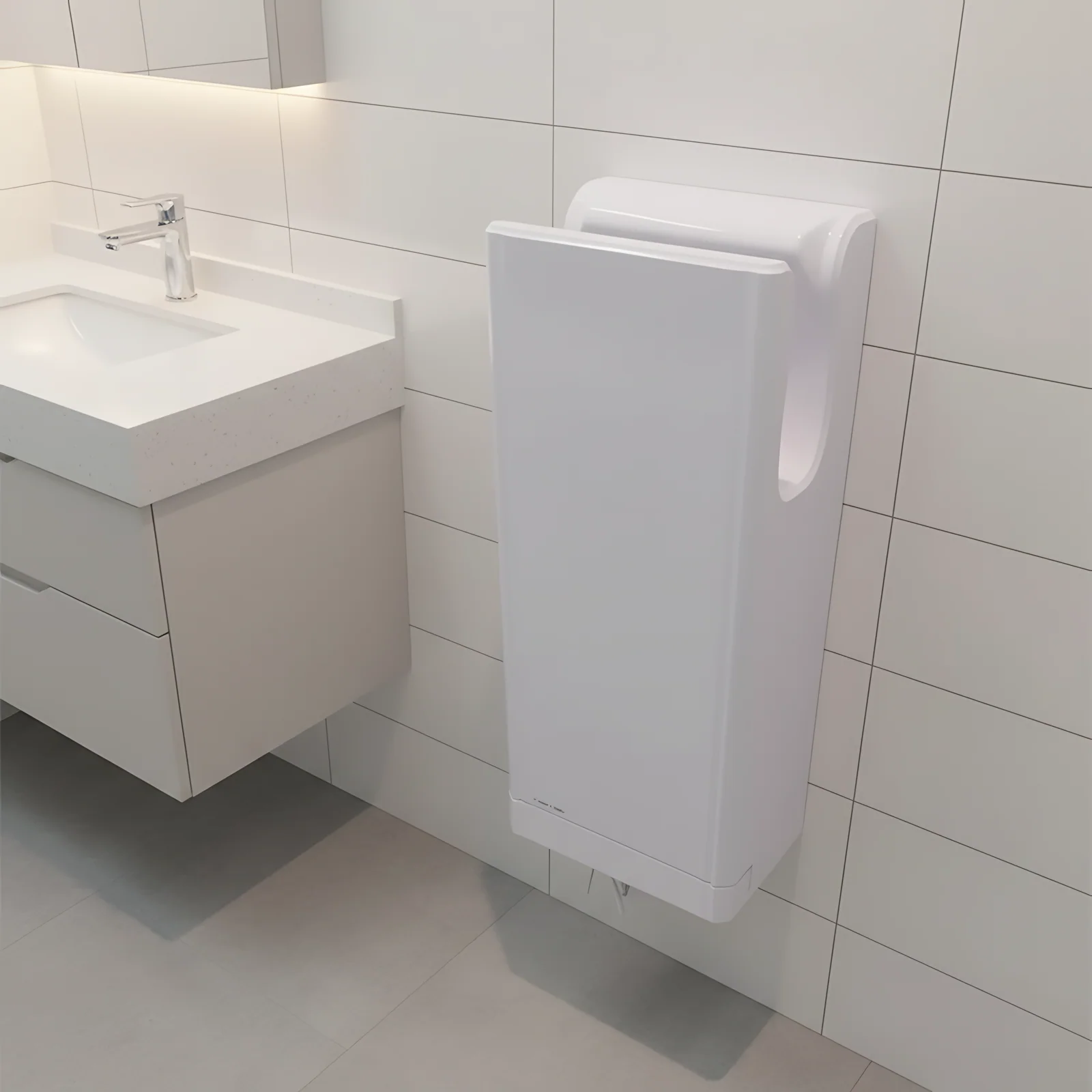 1250/1650W Sensor-Automatic Wall-Mounted Jet Hand Dryer Warm Air for Hotels Households ABS Electric Hand Dryer for Bathrooms