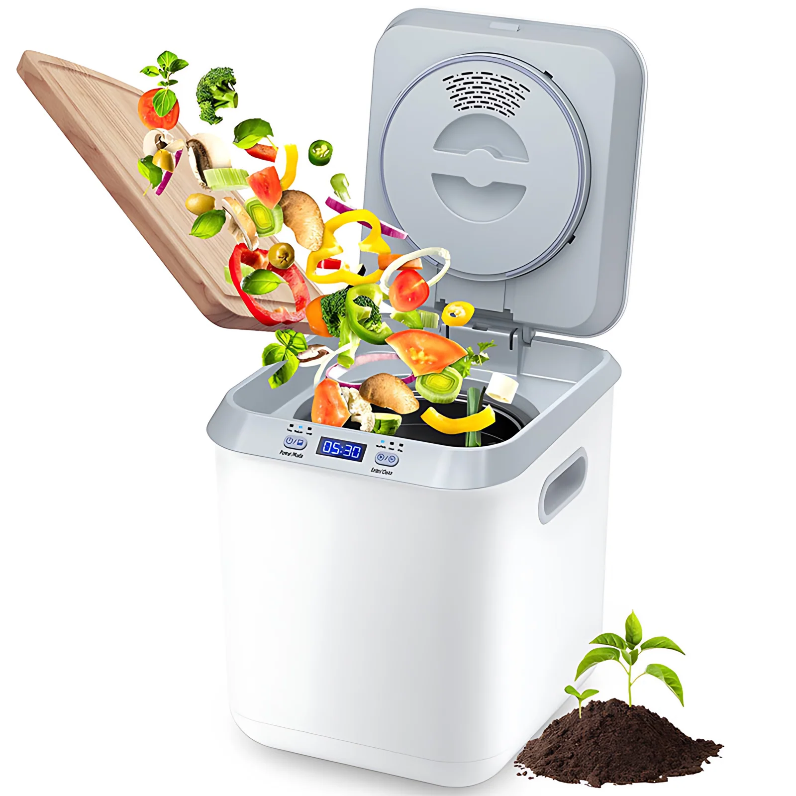 3.3L Smart Waste Kitchen Composter Save Kitchen Waste Space with Simple Operation Blue