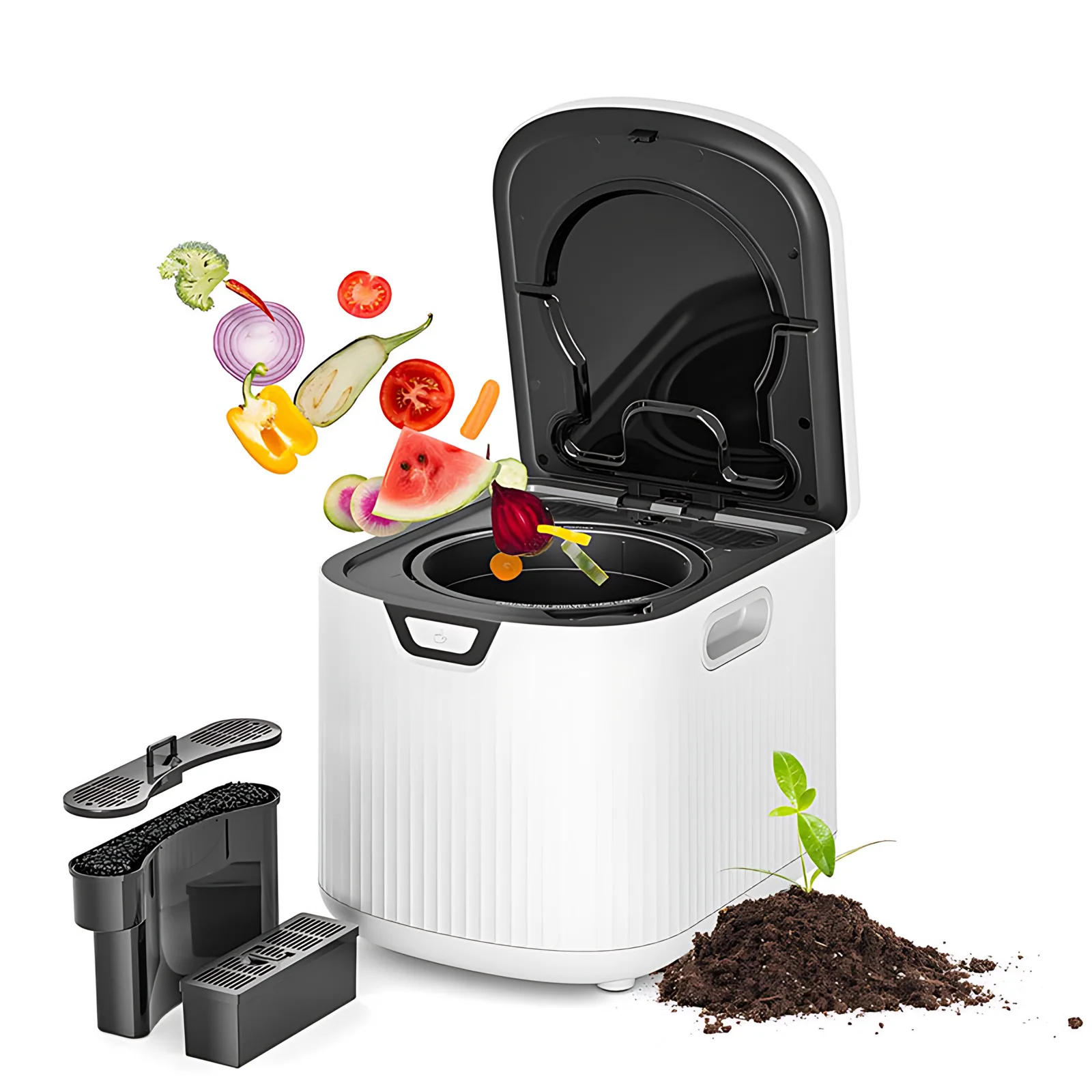 Multifunctional Smart Home Electric Food Waste Composter 3.3L for Kitchen Food Waste Rapid Composting Digital Display