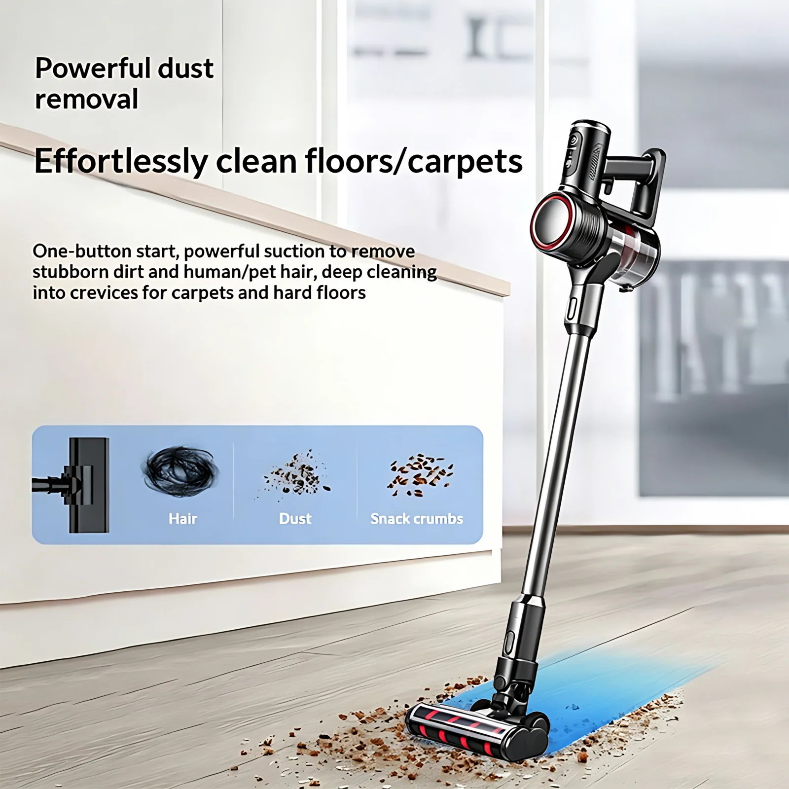 Cordless Stick Portable Handheld Vacuum Cleaners for Hardwood Floor Carpet Pet Hair Multifunctional Vacuum Cleaner