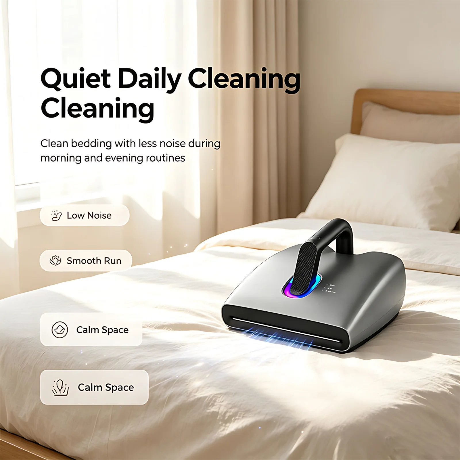 Deep Cleaning UVc Sterilization Handheld Dust Mite Controllers Bed Mattress Vacuum Cleaner for Household Hotel Use Highly