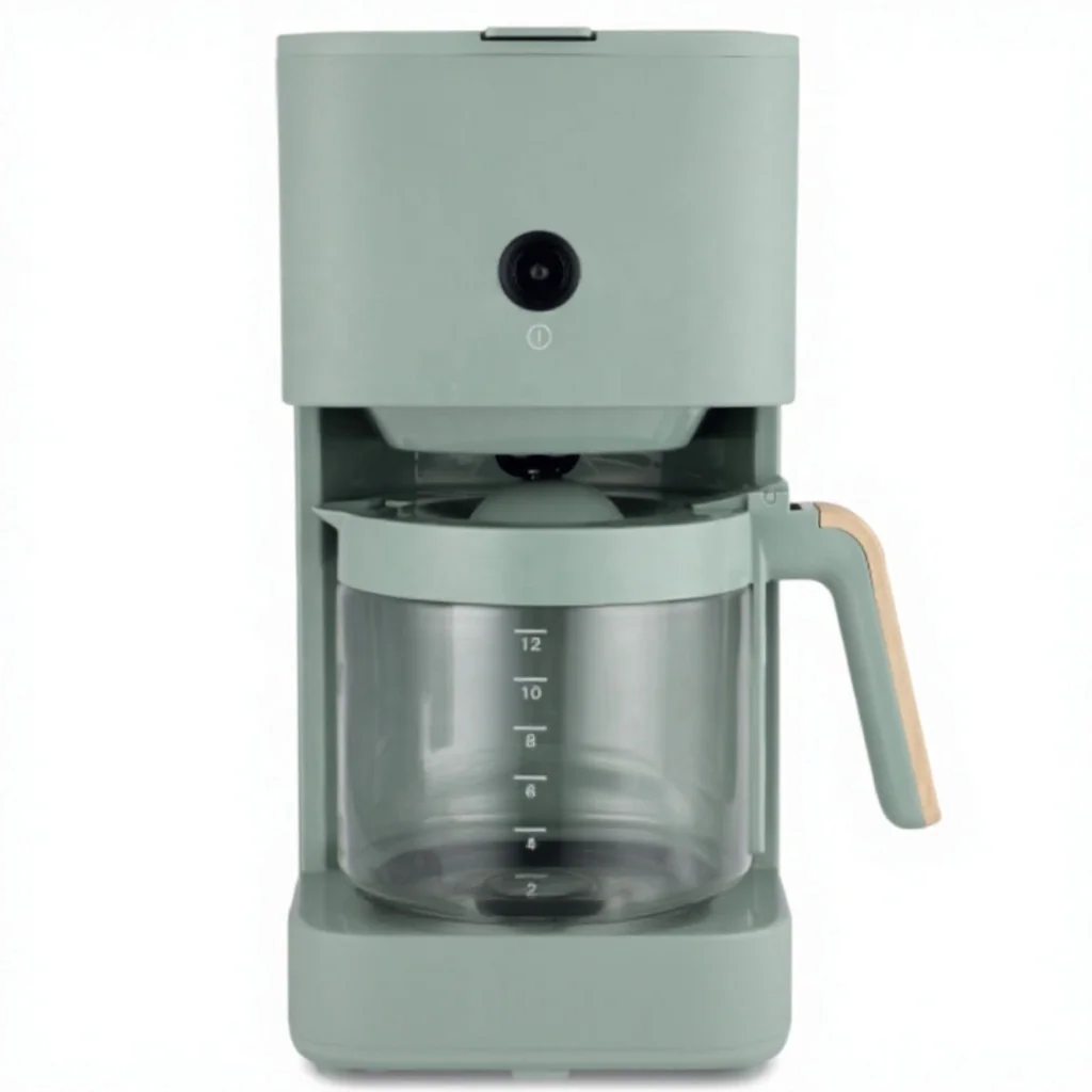 Máquina automática de café de goteo eléctrica digital con carcasa de plástico diseño de filtro compacto para uso doméstico y hotelero