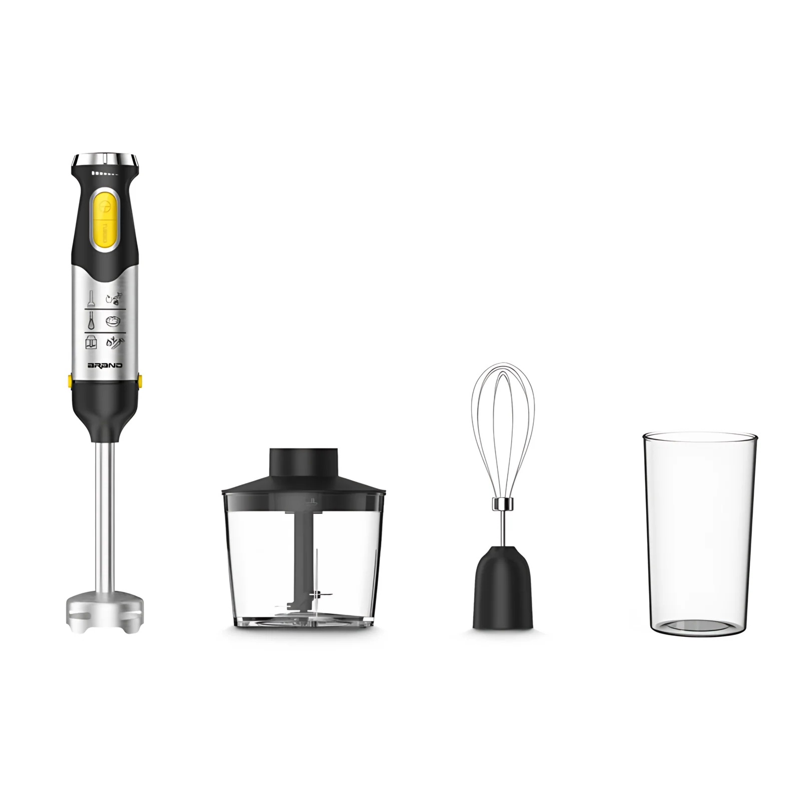 3 In1 High-Power Professional Electric Stick Blender Household Immersion Hand Blender with Plastic Container in Stock