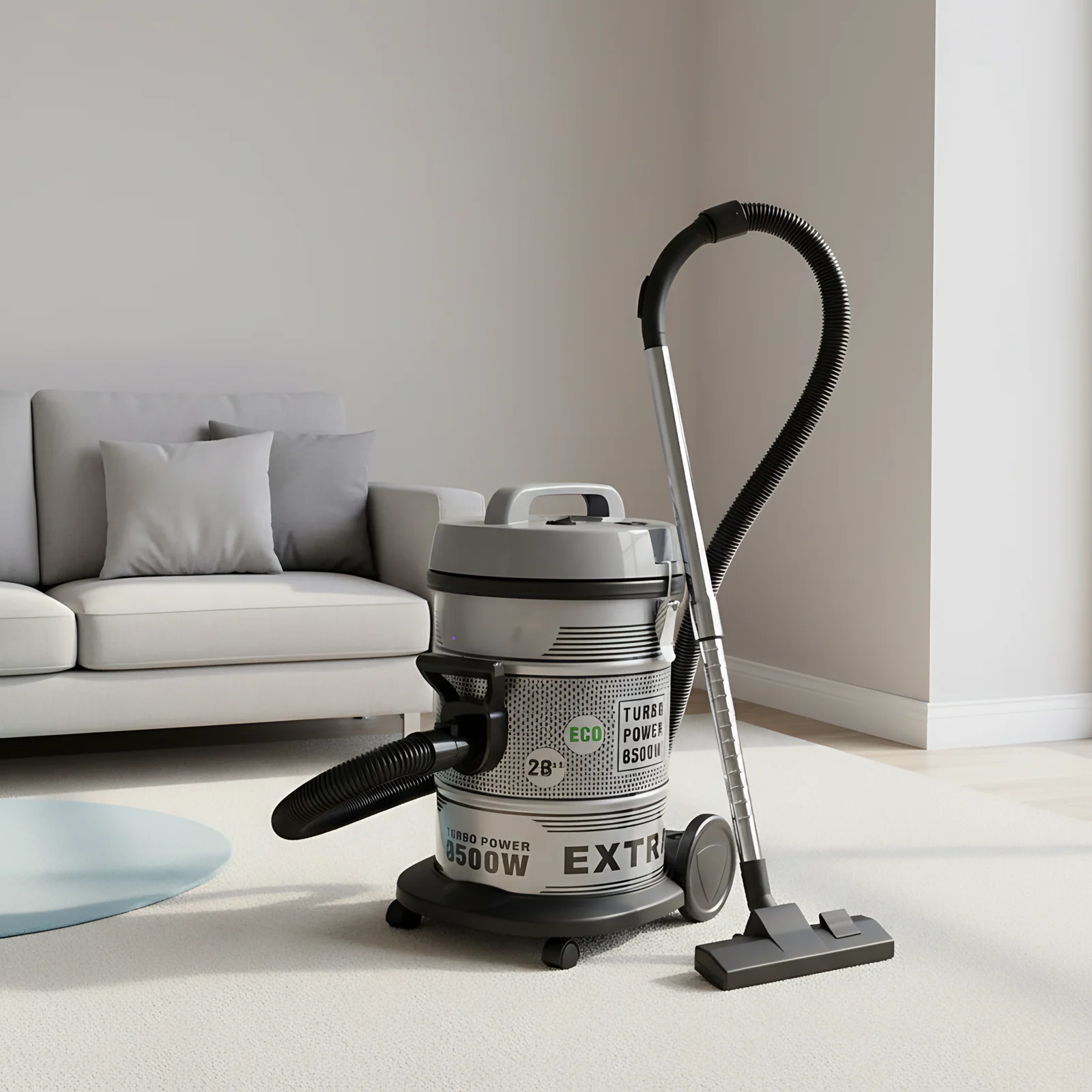 Portable Cyclone Electric Canister Vacuum Cleaner Commercial Use 21L Bagless Stainless Steel Tank Wet/Dry Cleaning System