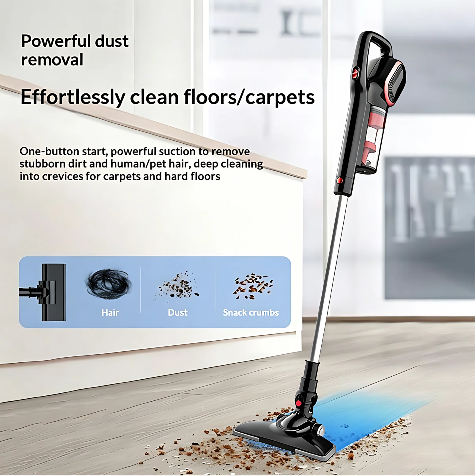 Wholesale Custom Big Suction Vertical Cyclone Design and HEPA Filter Handheld Vacuum Cleaner for Home Hotels