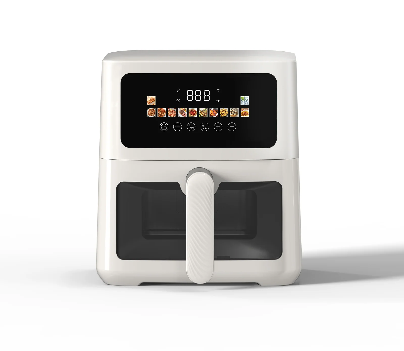 5L Cross-Border Visible Air Fryer Modern Square Design Home Smart Electric Multifunctional French Fries Machine Large Capacity