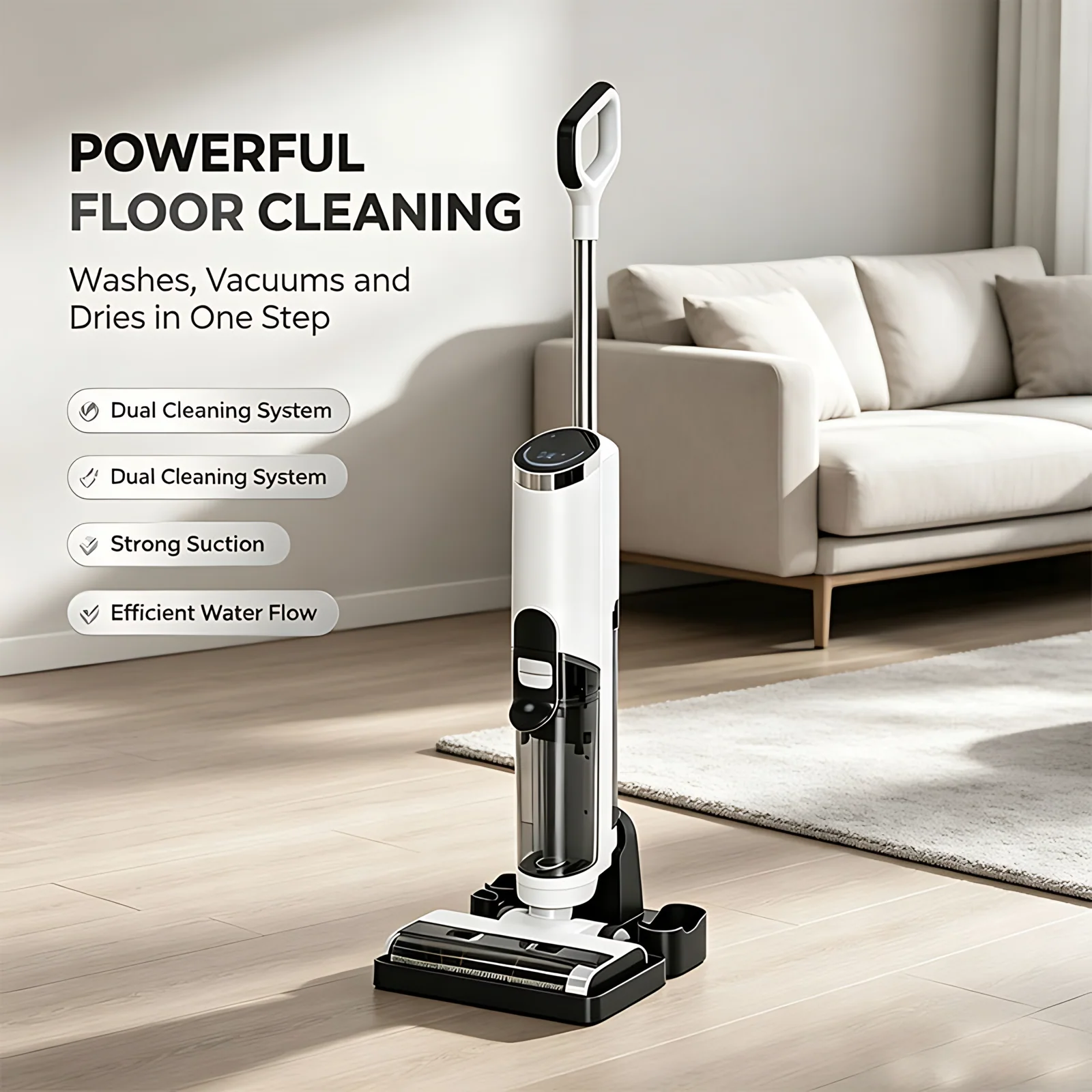 Floors Cordless Handheld Vacuum Cleaner for Household Hotel Use Carpet Hard Floors Strong Suction Wet/Dry Cleaning 200 AW+