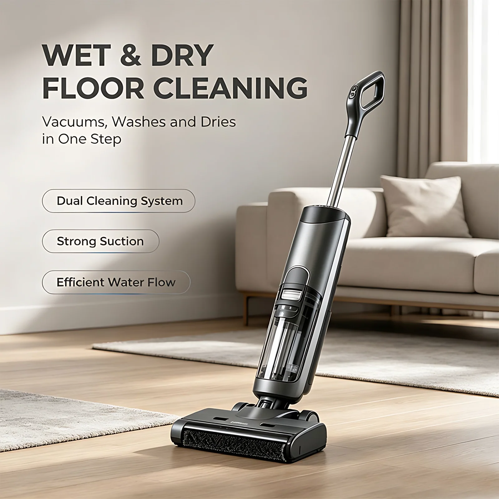 Household Floor Washing Machine Extractor HEPA Filter Vacuum Cleaner Floor Brush Mop Wet Dry Cleaning