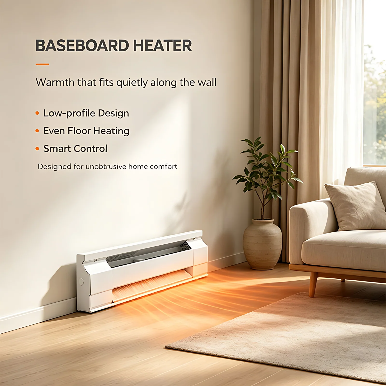 Wholesale Heating Appliances 750w 3ft Electric Radiant Baseboard Convection Heater
