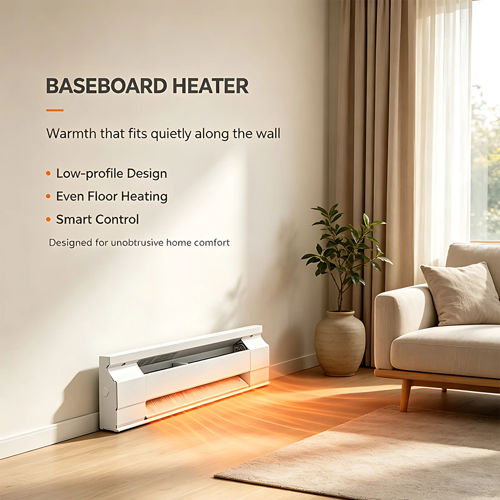 Haushalt 1000W 4ft schnelle Heizung intelligenter Temperatursteuerung Heizungen für die Wohnung