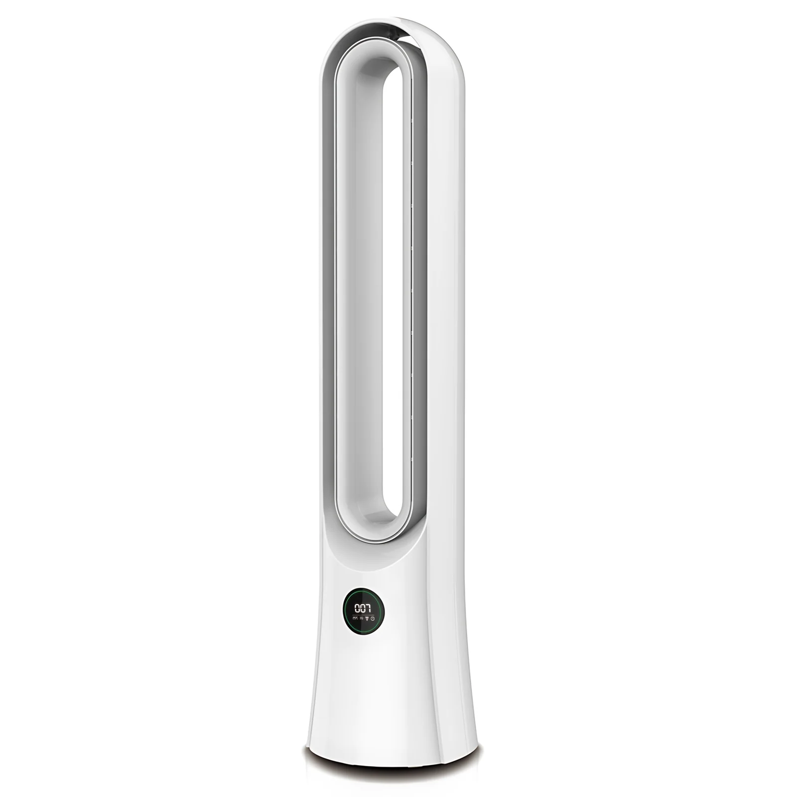 High Quality White Color Home Indoor 9H Timer Led Display Smart Bladeless Fan