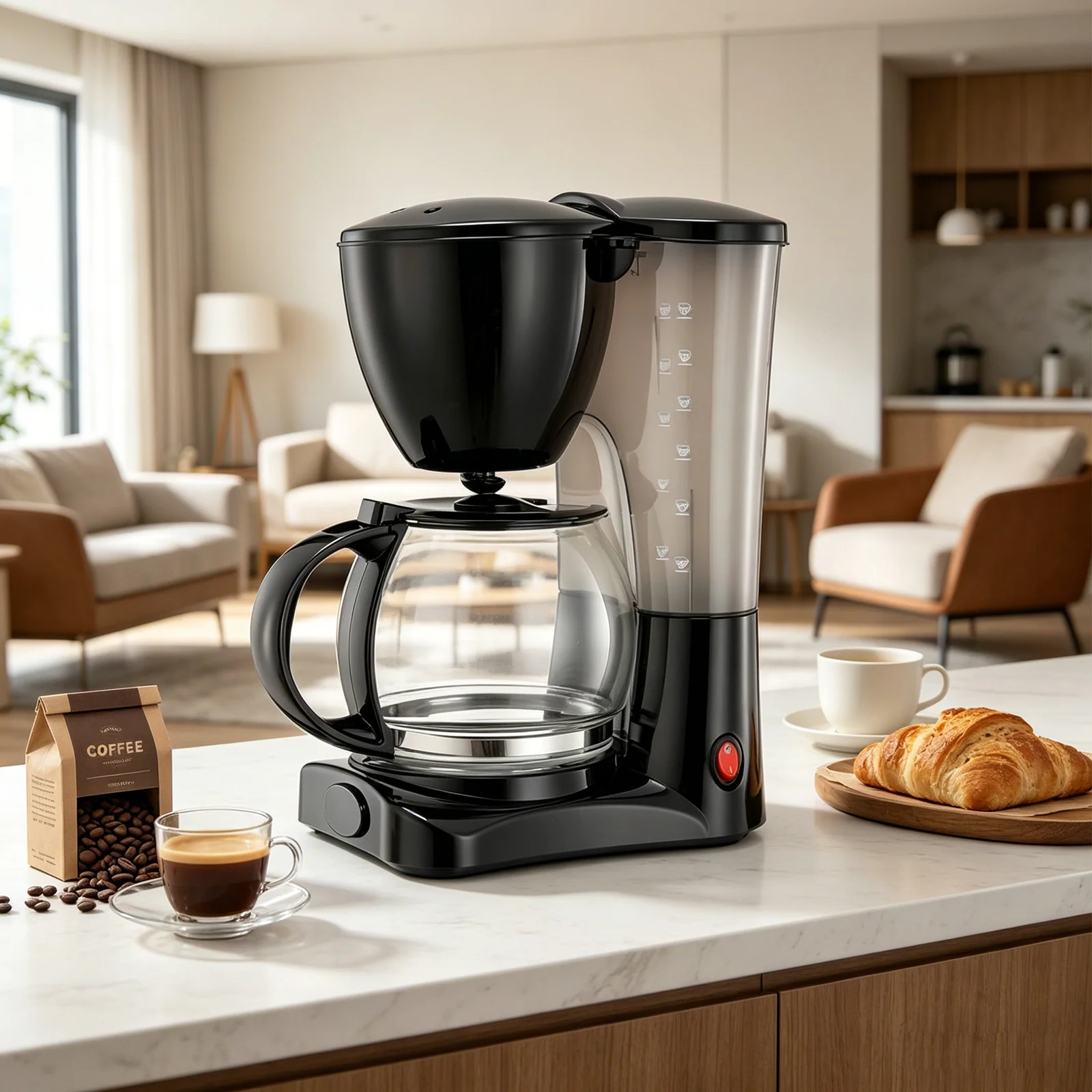 Wholesale Home Appliances Drip Maker Electric 12 Cup Portable Filter Drip Coffee Machine