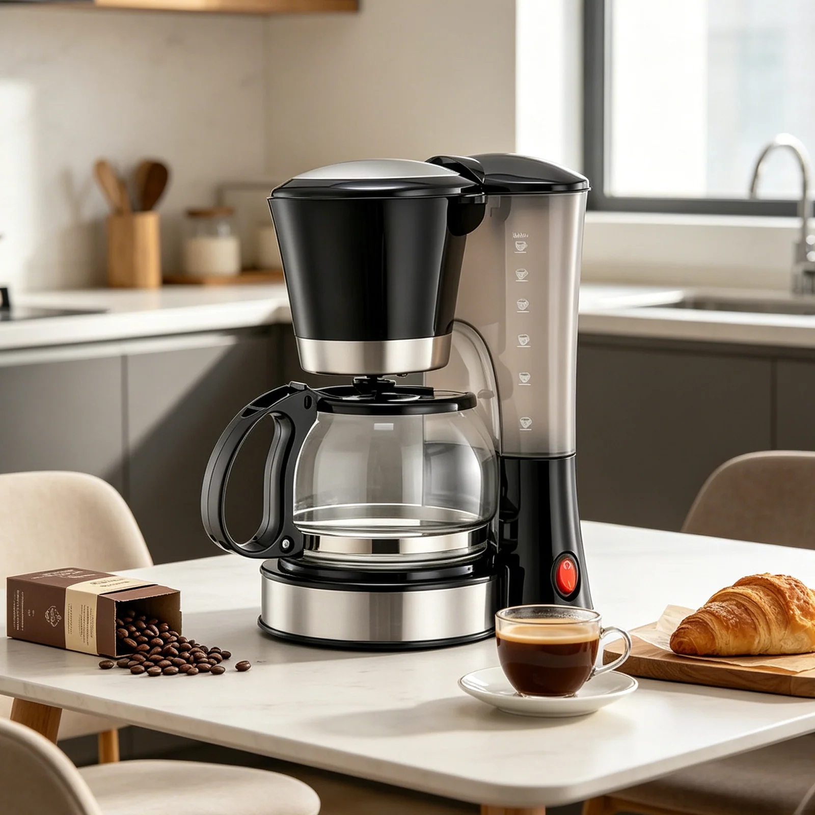 Italiana Home Appliances High Borosilicate Glass Coffee Jar Semi Automatic Portable Electric Drip Coffee Makers