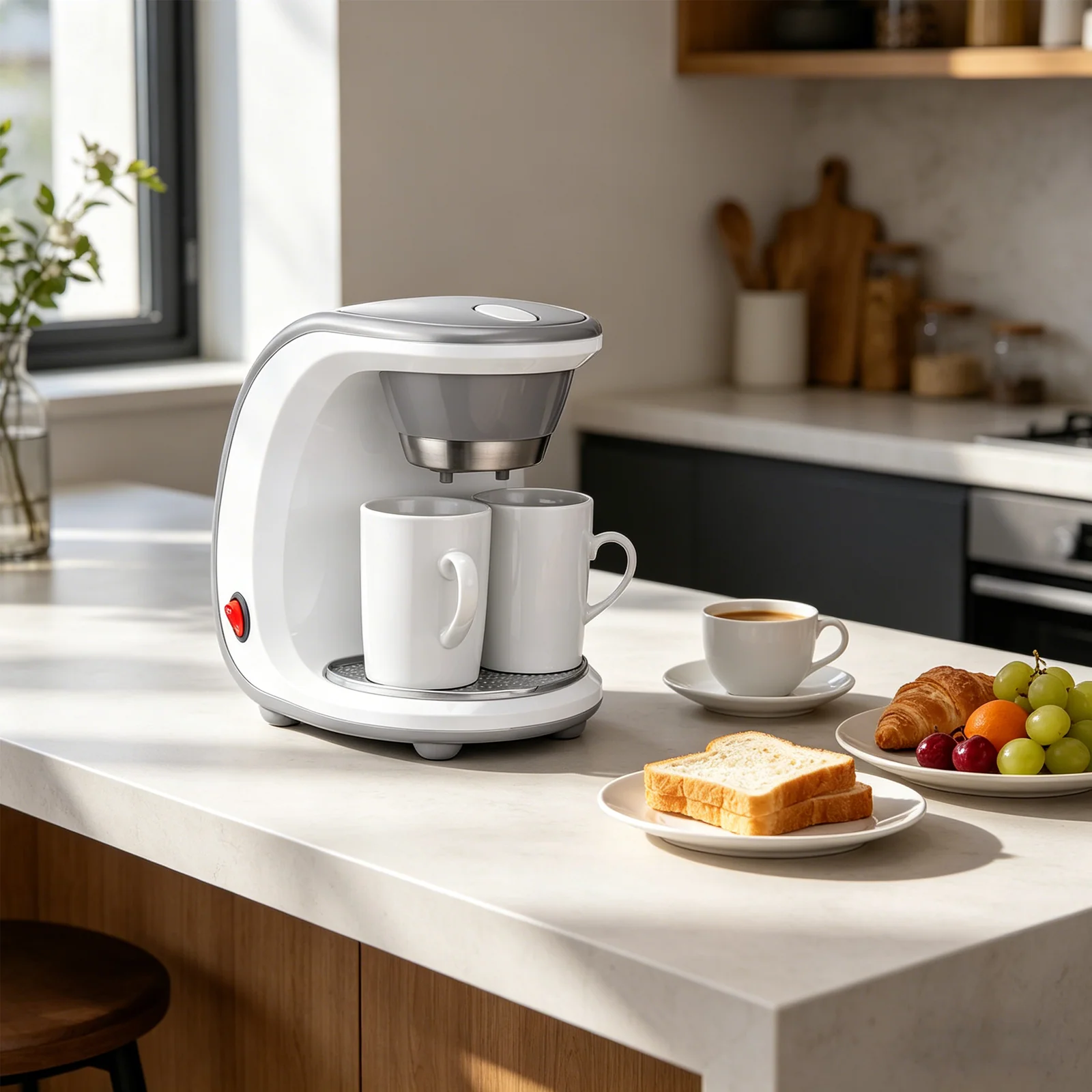 Wholesale Double-Cup Electric Customizable American Drip Coffee Maker for Home Hotels