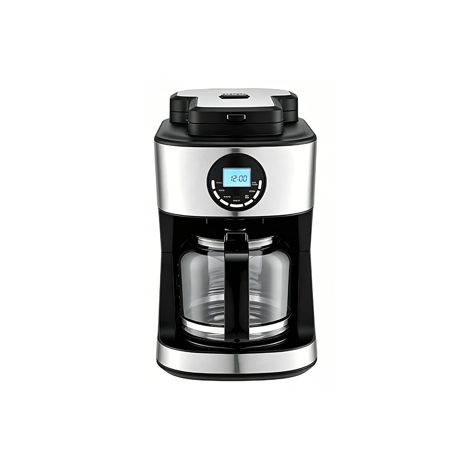 Electronic Light LCD Display Programmable 12 Cup 1.8L Blade Grinder Brew Coffee Machine