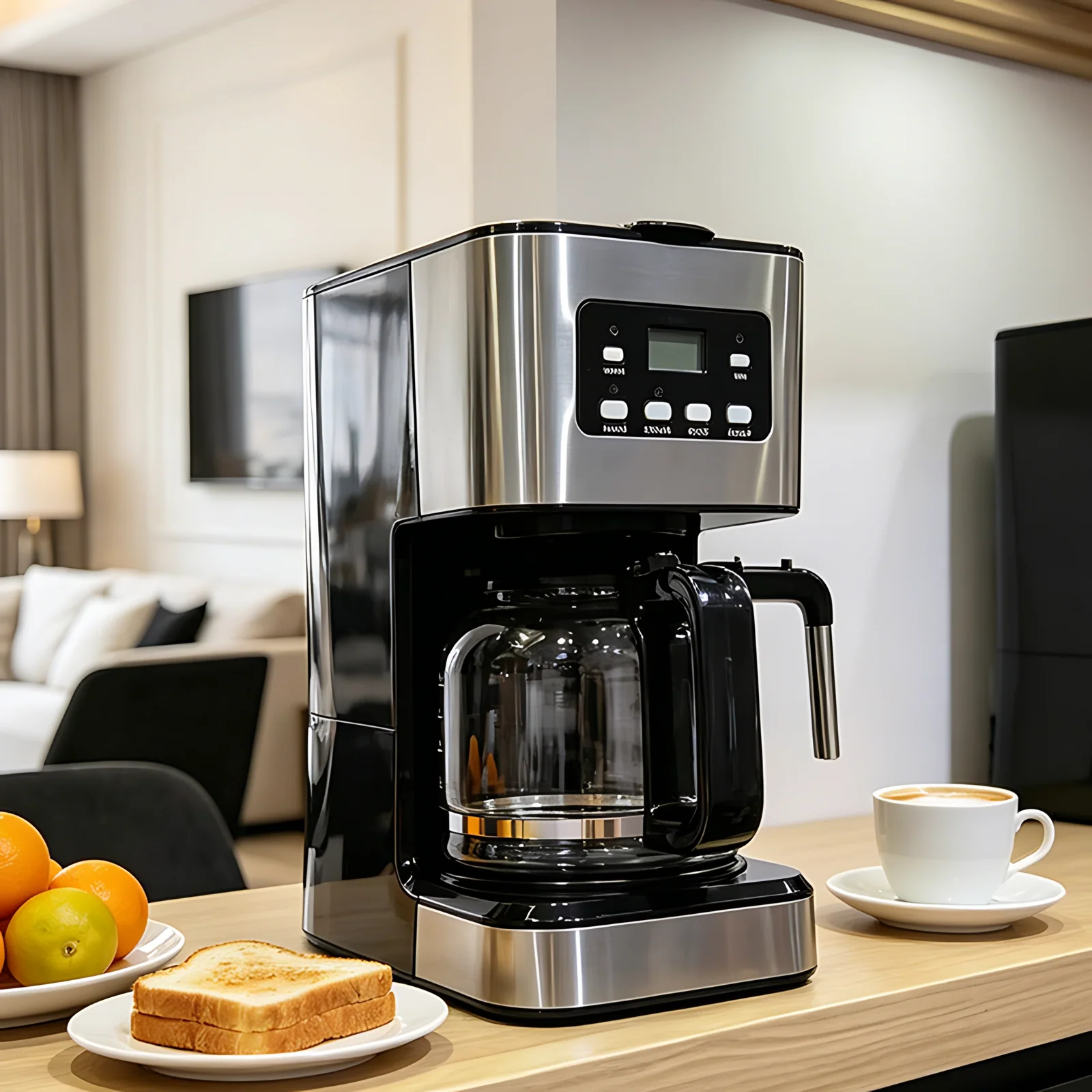 1.5L 10 Tasse LCD-Display Glaspot programmierbar 24h Timer Tropfen Kaffeemaschine