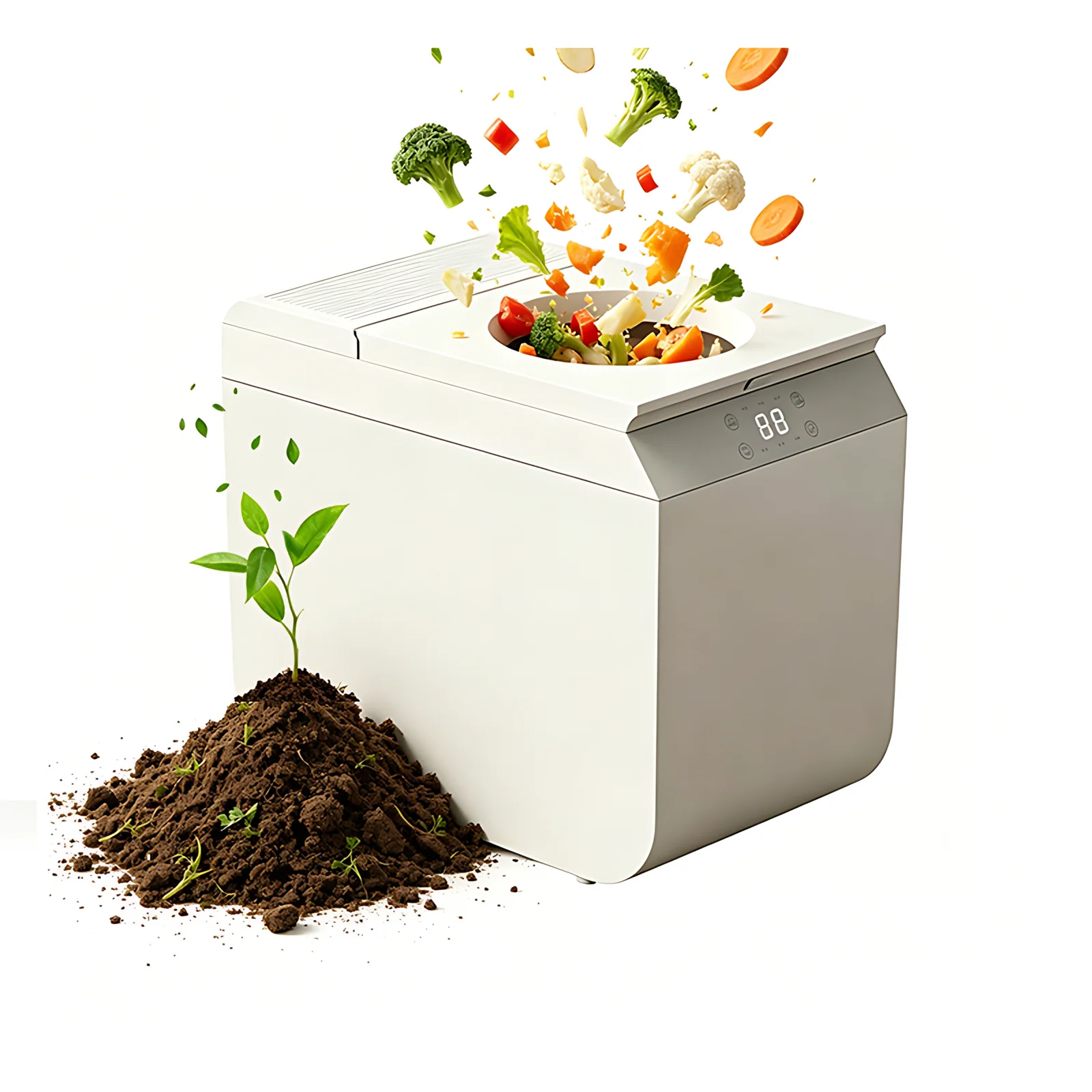 Smart Electric Indoor Kitchen Food Waste Recycling Machine ABS Material 5.5L Capacity Household Composter