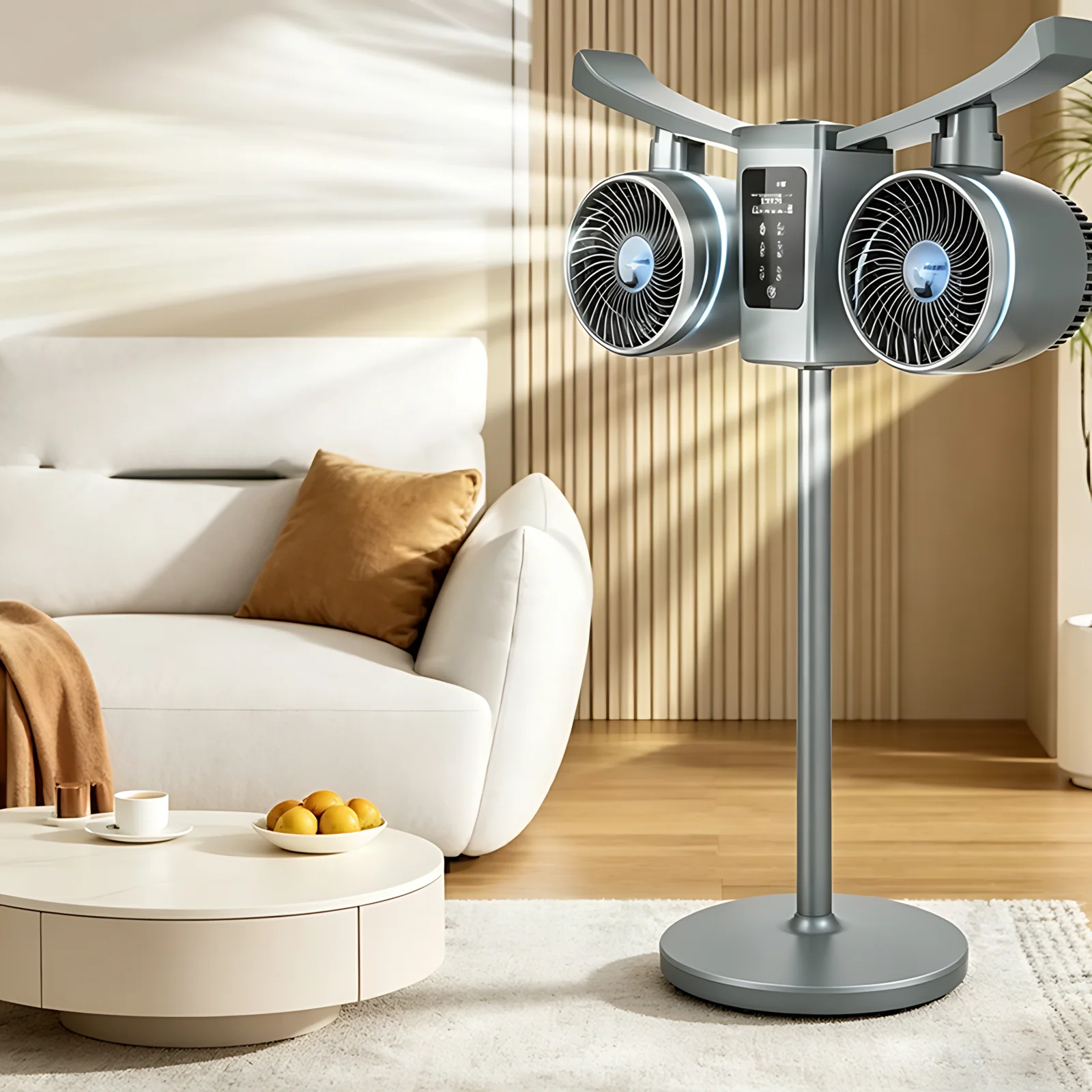 New Double-headed Electric Fan Humidification Purification Air Turbine Convection Intelligent Circulating Fan