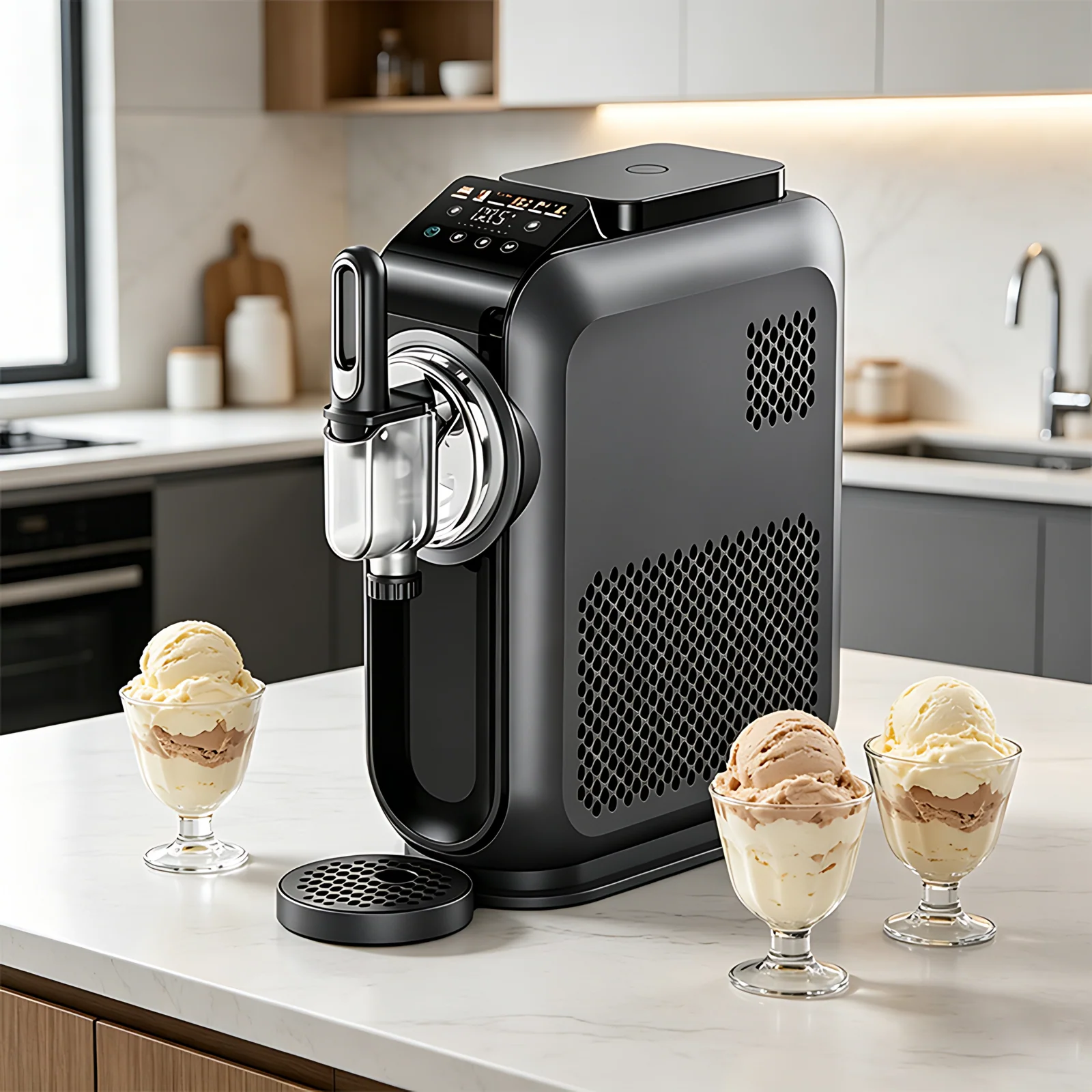 New Design Quiet Operation 6 Preset Programs LCD Touch Screen Frozen Drink Ice Cream Slushie Machine