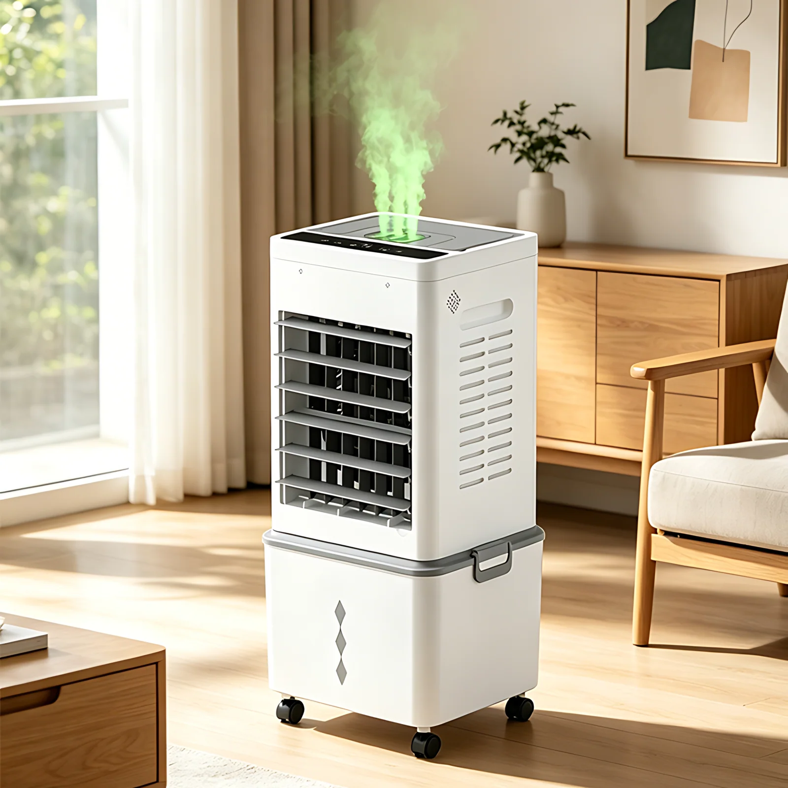 Outdoor Indoor Using Electric Floor Standing Portable Control EvaporativeTower Air Cooler