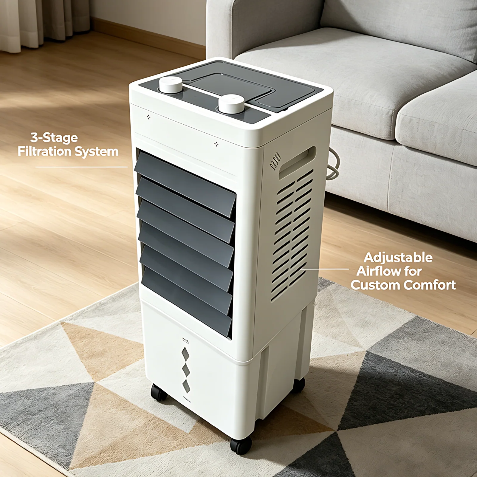 Portable Indoor Air Conditioner Water Tank Evaporative Air Cooler Standing Air Conditioner for Home Office and Shop