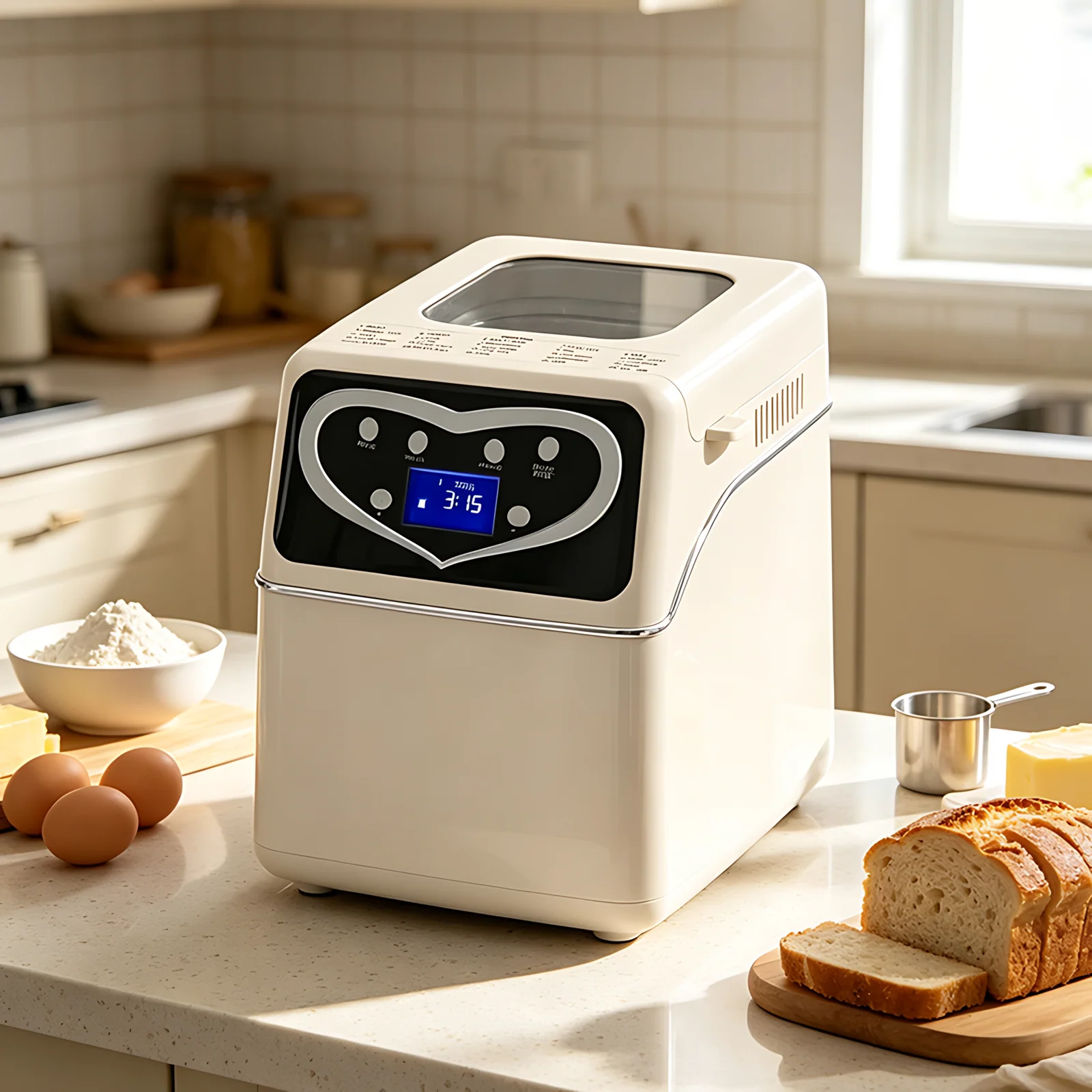 Stainless Steel Multifunctional Household Automatic Bread Machine Household Digital Electric Bread Machine