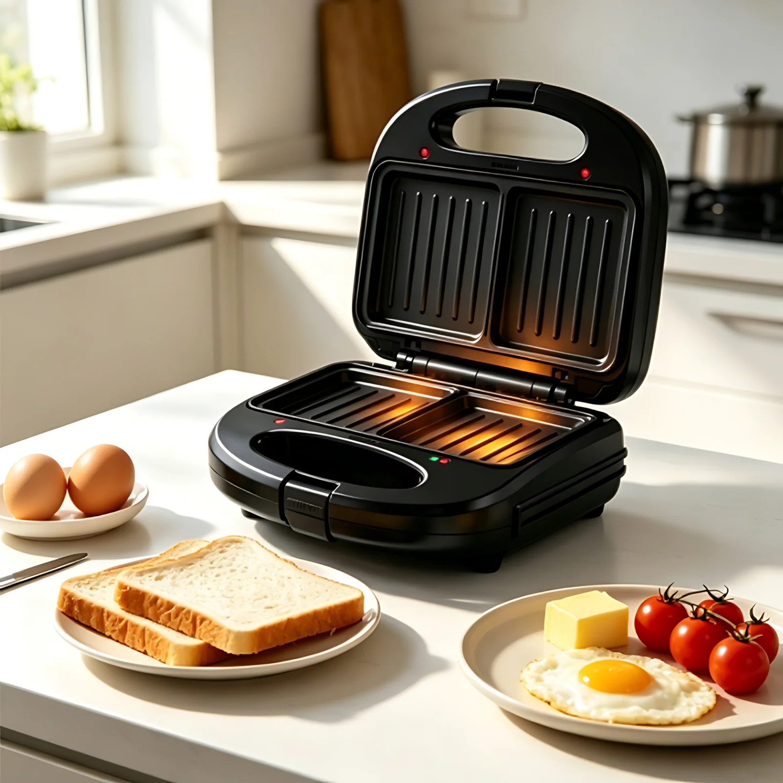 Multi-Function Electric Toaster Portable Square Waffle Maker for Home Use Sandwich Maker