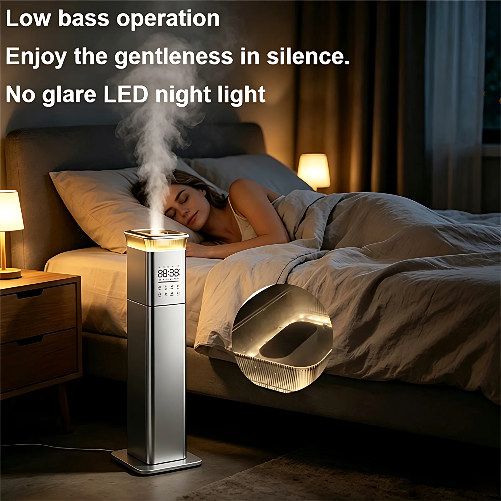 Nueva llegada niebla caliente y fría de gran capacidad sala torre eléctrica humidificador de aire ultrasonido inteligente