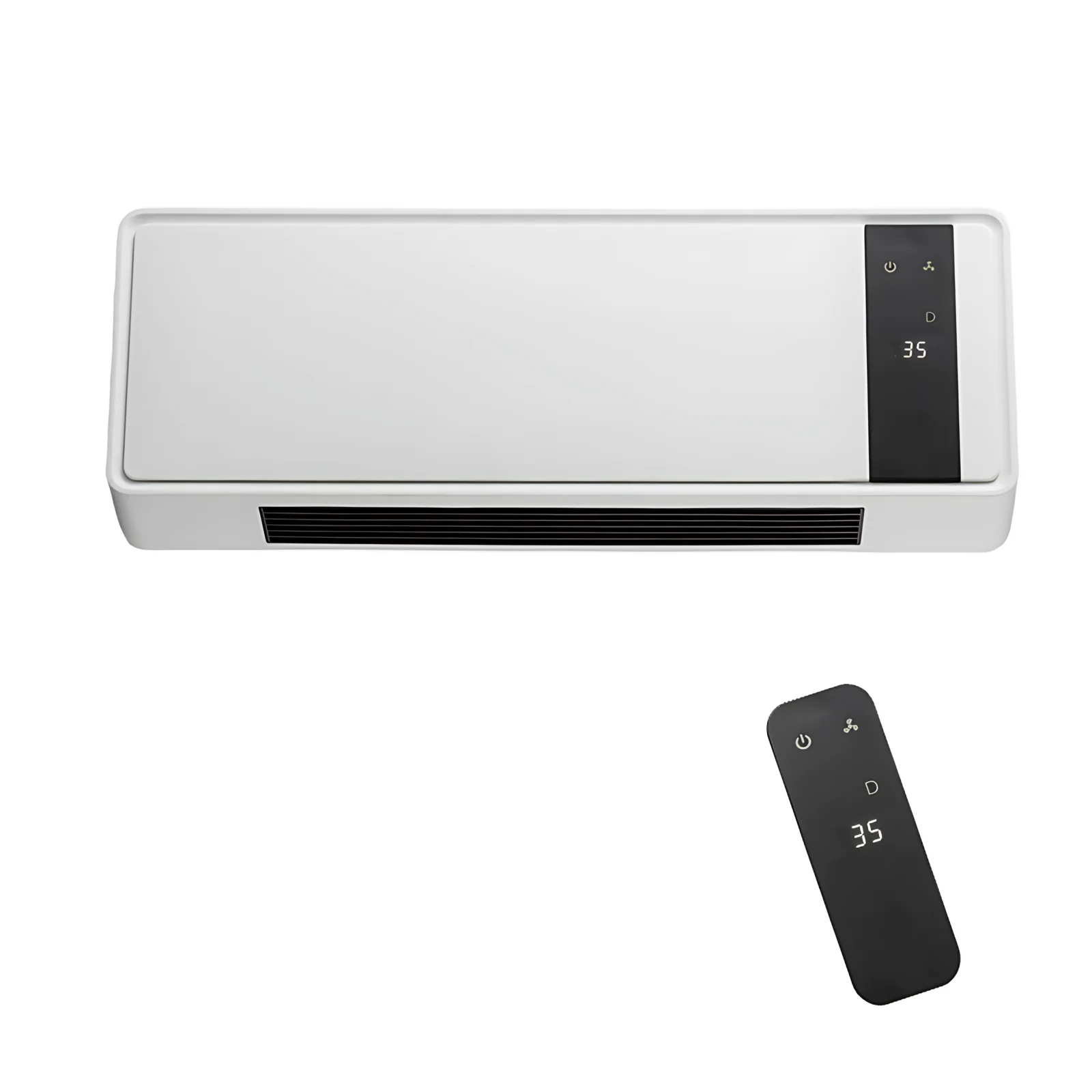 Home Room Use Ceramic Heating Element Plastic Overheating Protection Remote Control Fan Warm Hot Wind Wall Mounted Heater