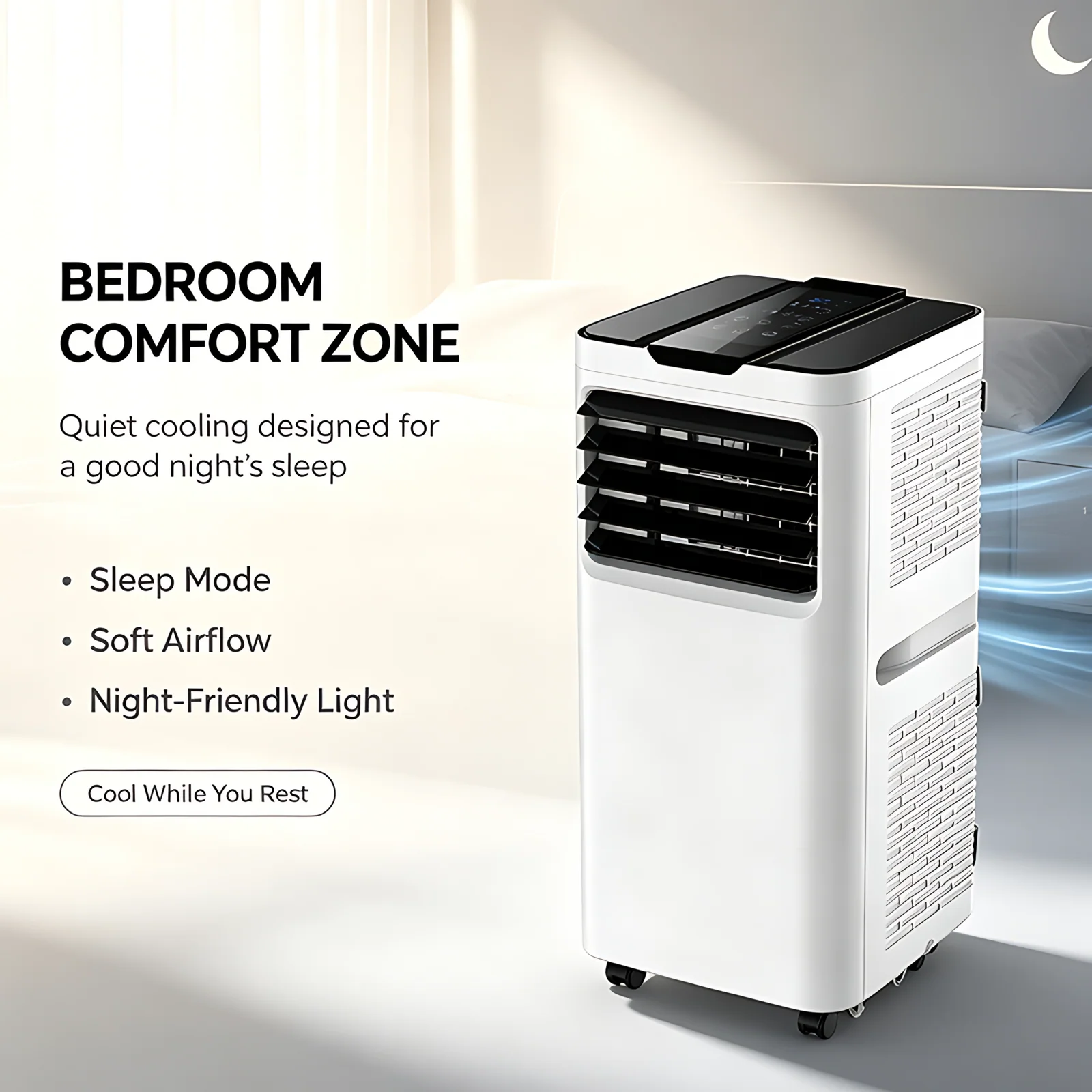 High Quality Summer Air Cooling Floor Standing Wheeled Portable Air Conditioner
