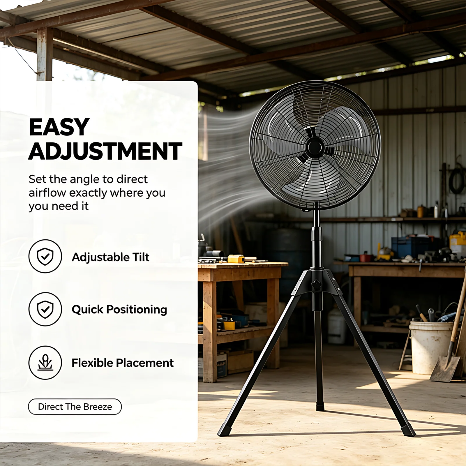 Industry Standing Fan Cooling Air Adjustable Angle Oscillation 18inch Stand Fan