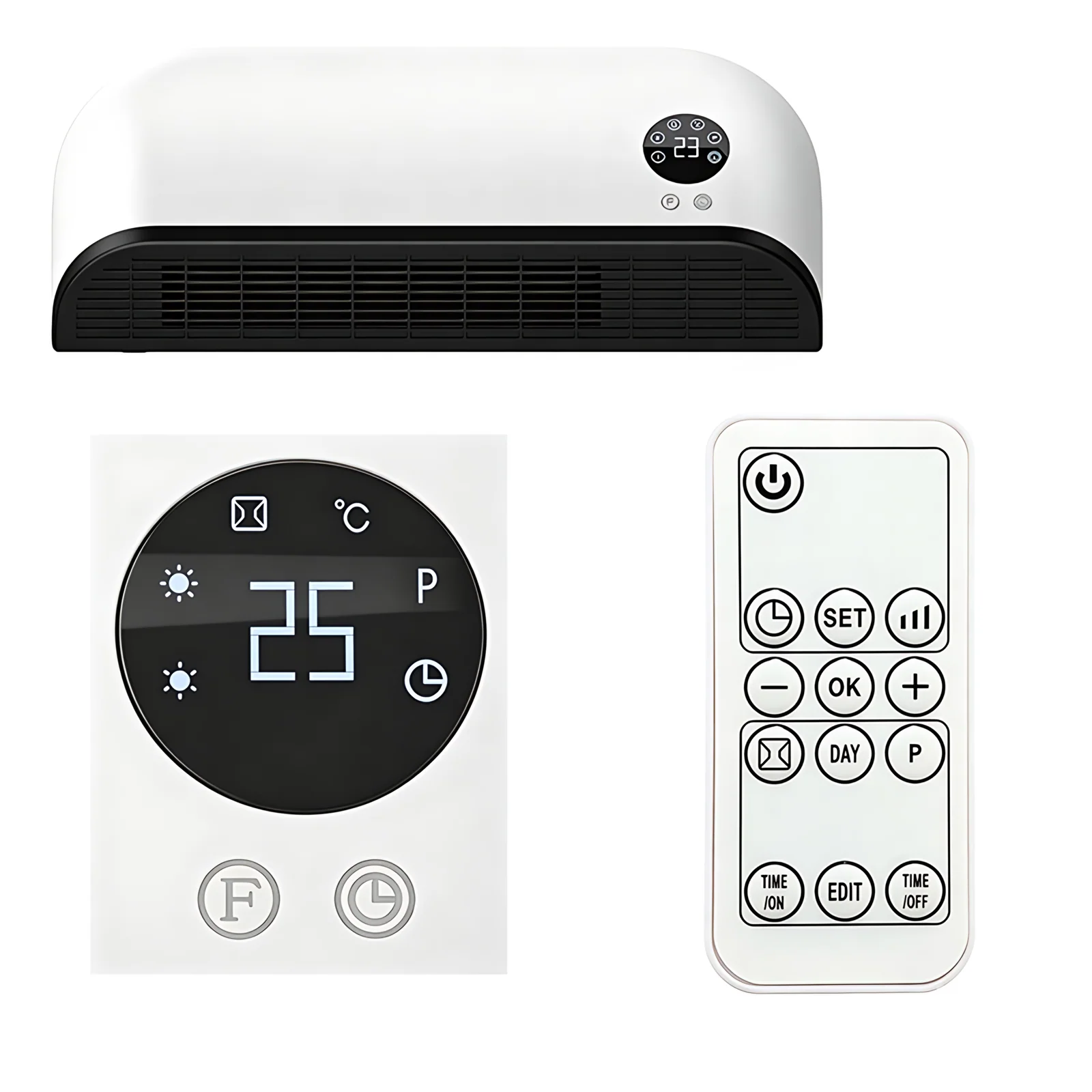 PTC Ceramic Room Space Heater Remote Control Overheat Protection Wall Mounted Fan Heater