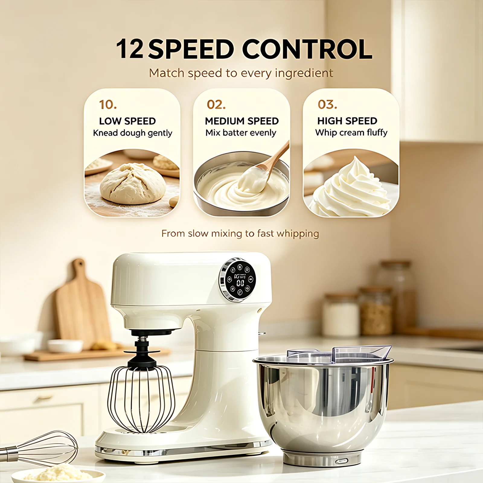 1500w 5L Eccentric Rotating Home Kitchen Planetary Electric Food Mixer Standing Dough and Cake Mixer