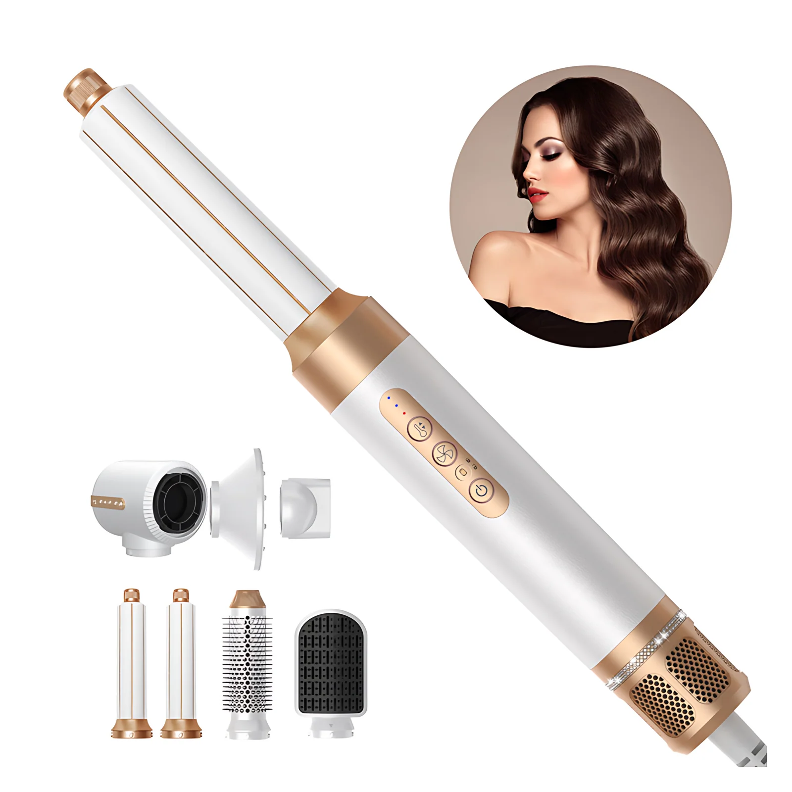 Wholesale High Speed Hair Dryer Brush Strong Hot and Cold Blow Dryer Auto Wrap Hot Air Brush Comb Multi Styler