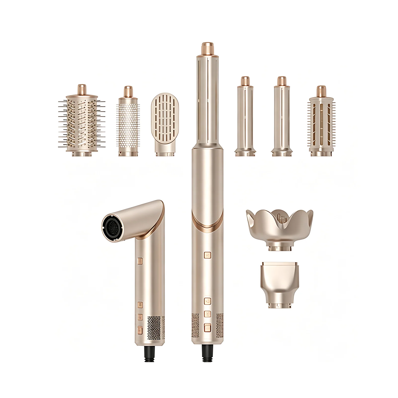 Fabrik Auto Wrap Air Styler Pinsel abnehmbar Multi Styling Werkzeug Negativ Ion Curling Eisen faltsam Hochgeschwindigkeits Haartrockner 8 in 1
