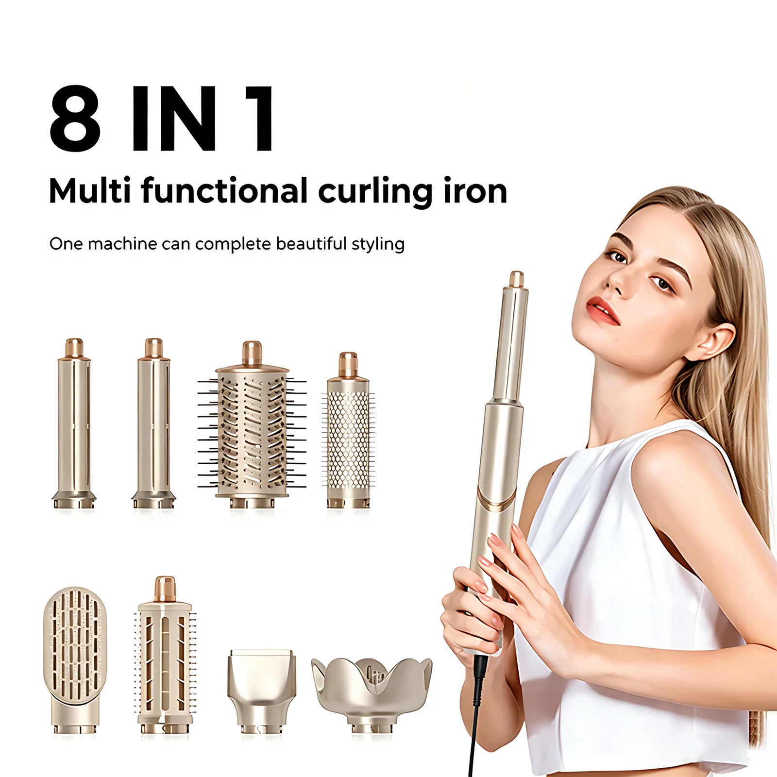Fabrik Auto Wrap Air Styler Pinsel abnehmbar Multi Styling Werkzeug Negativ Ion Curling Eisen faltsam Hochgeschwindigkeits Haartrockner 8 in 1