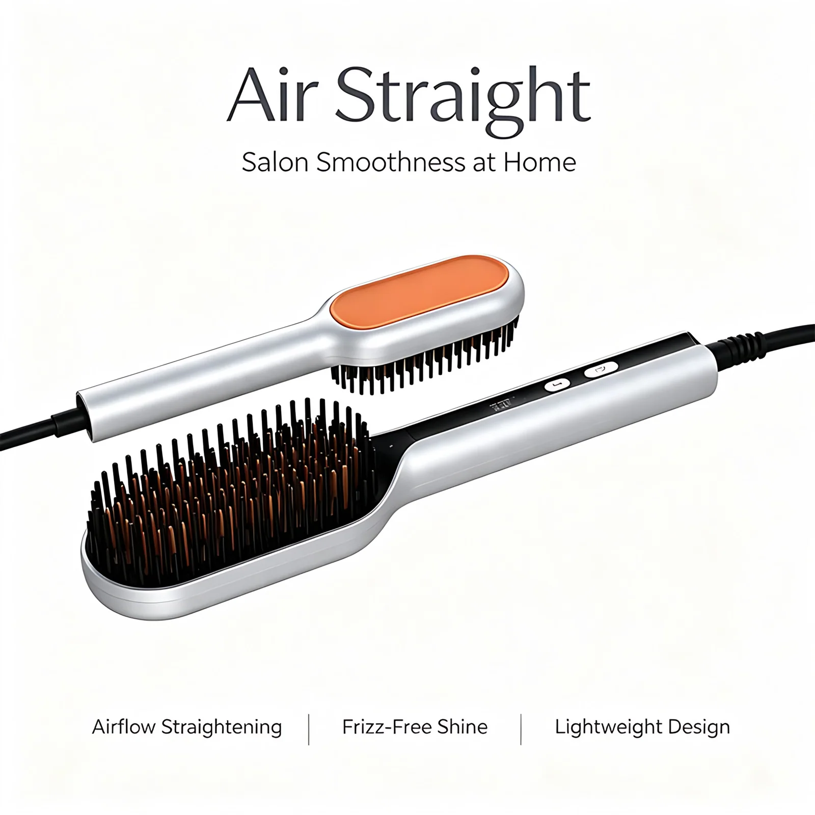 Wholesale Professional Portable PTC Heating Negative Ion Electric Hair Straightener Brush