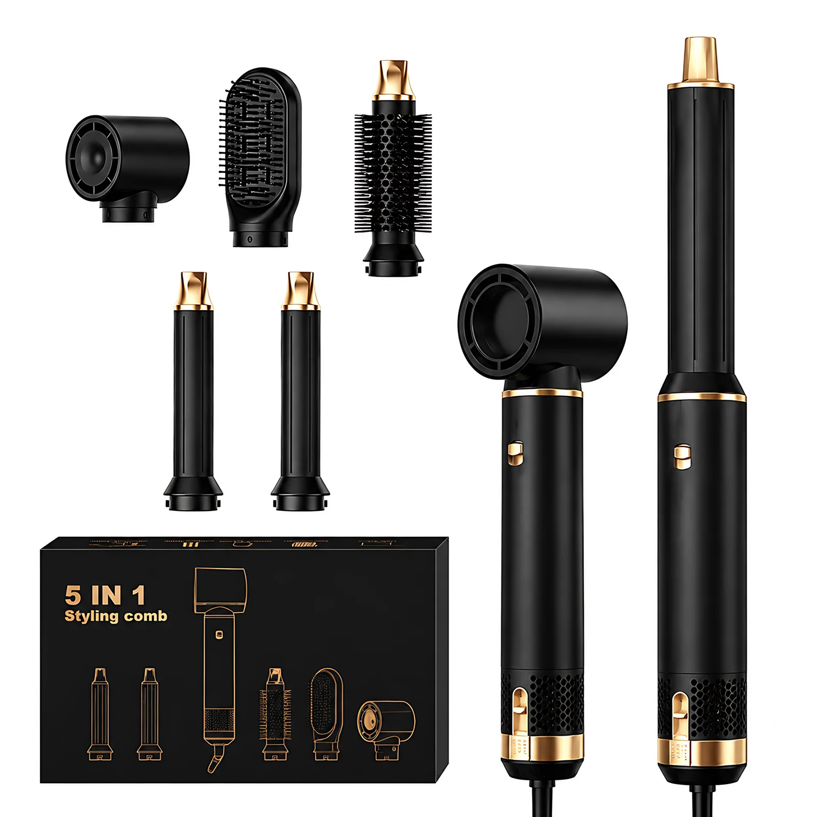 OEM-Marke Metall ionische Hochgeschwindigkeits-Haardrockner Set Schönheit elektrische Haardrockner Haarbürsten Hot Air Pinsel Multi Styler