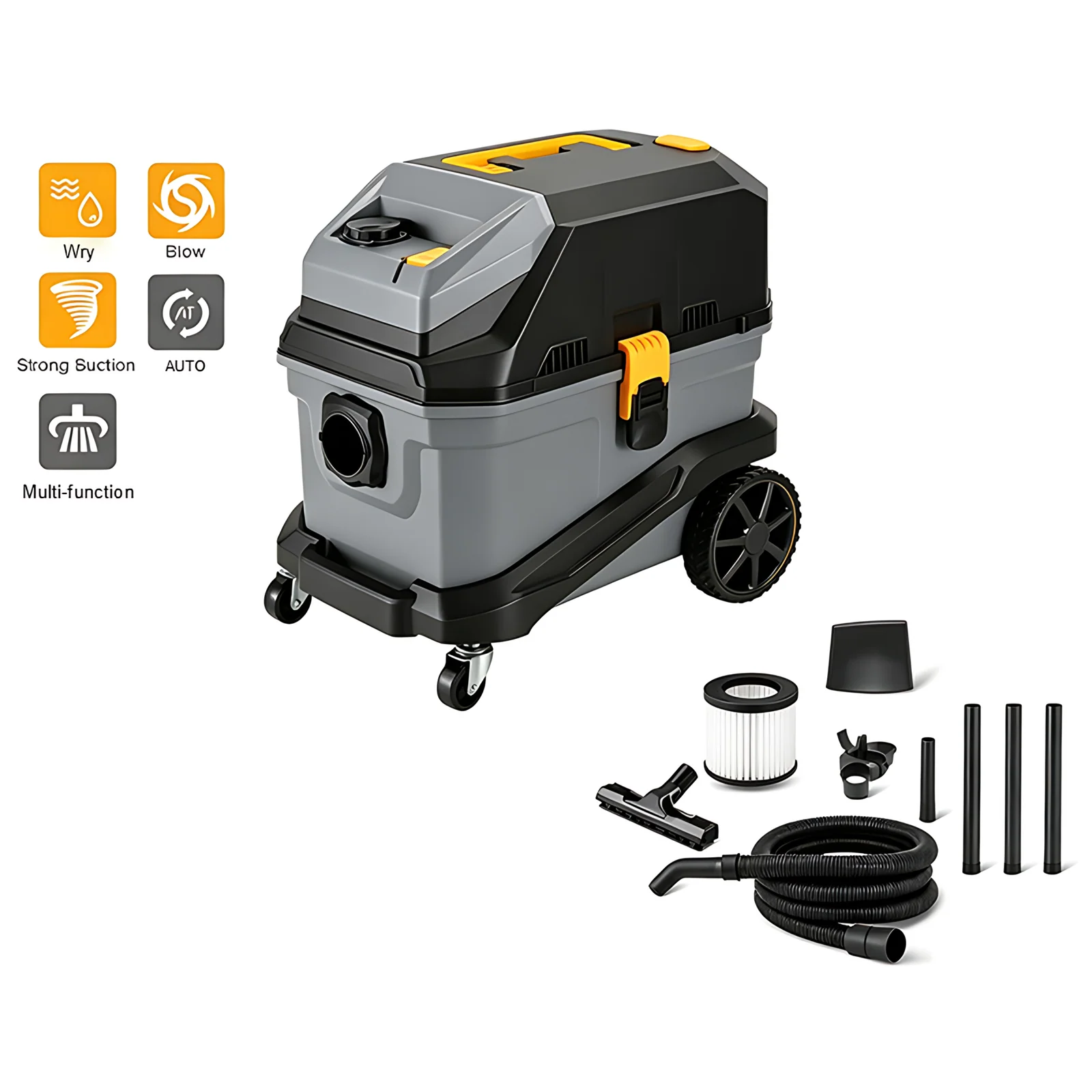 Newly Designed High-quality Auto Cleaning Wet Dry Multi-functional Hand-held 30L 1500W Industrial Vacuum Cleaner