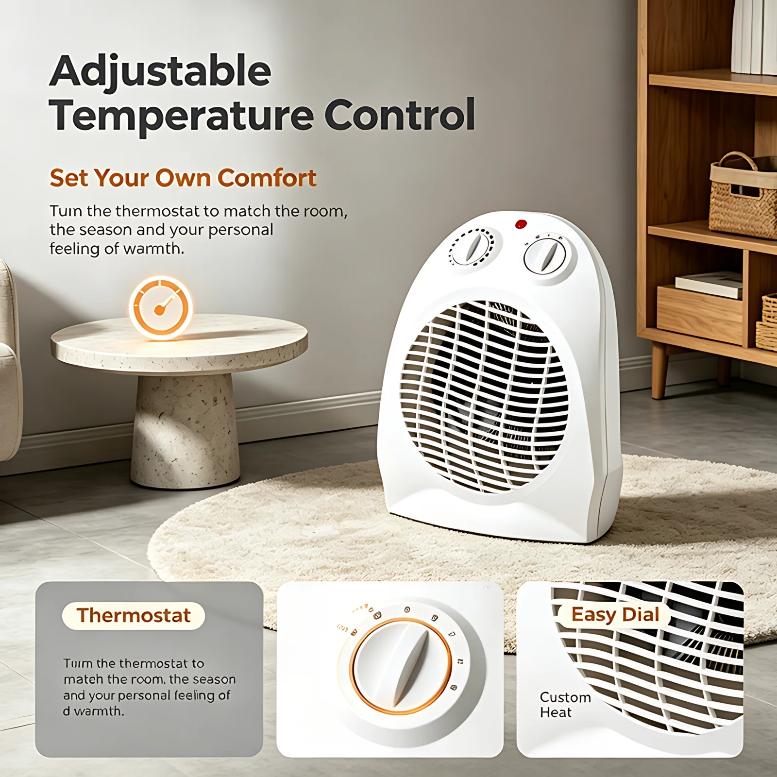Wholesale Winter Home Room Desktop Mini Heater 1000W/2000W Portable Electric Fan Heater