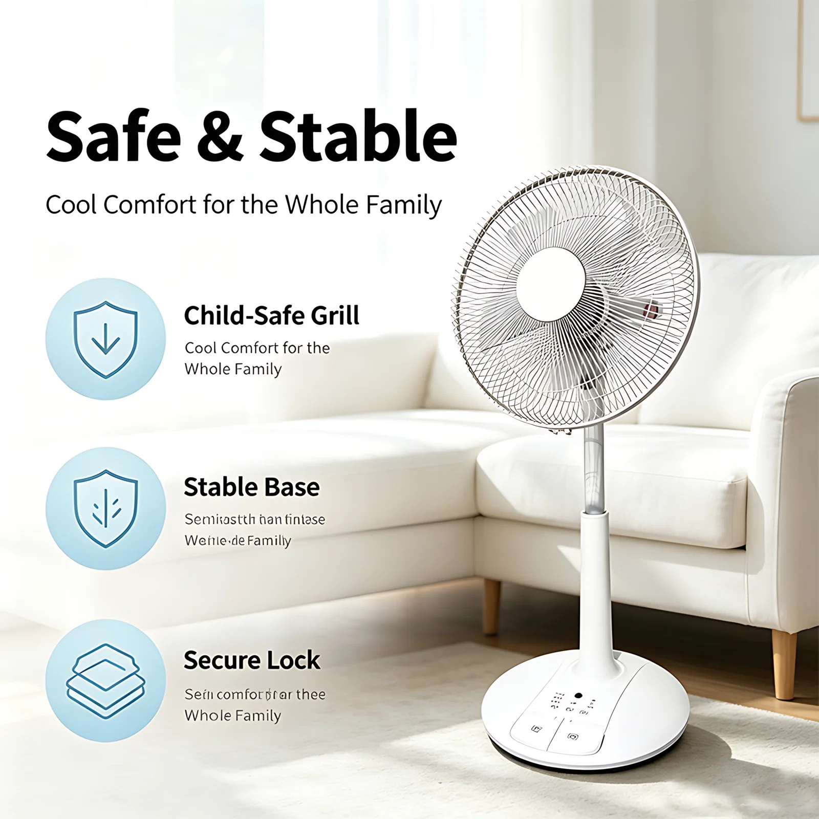 OEM Factory Customize Plastic Blade Oscillation 3 Speed Silent Pedestal Fans Home Office Floor Standign Fan