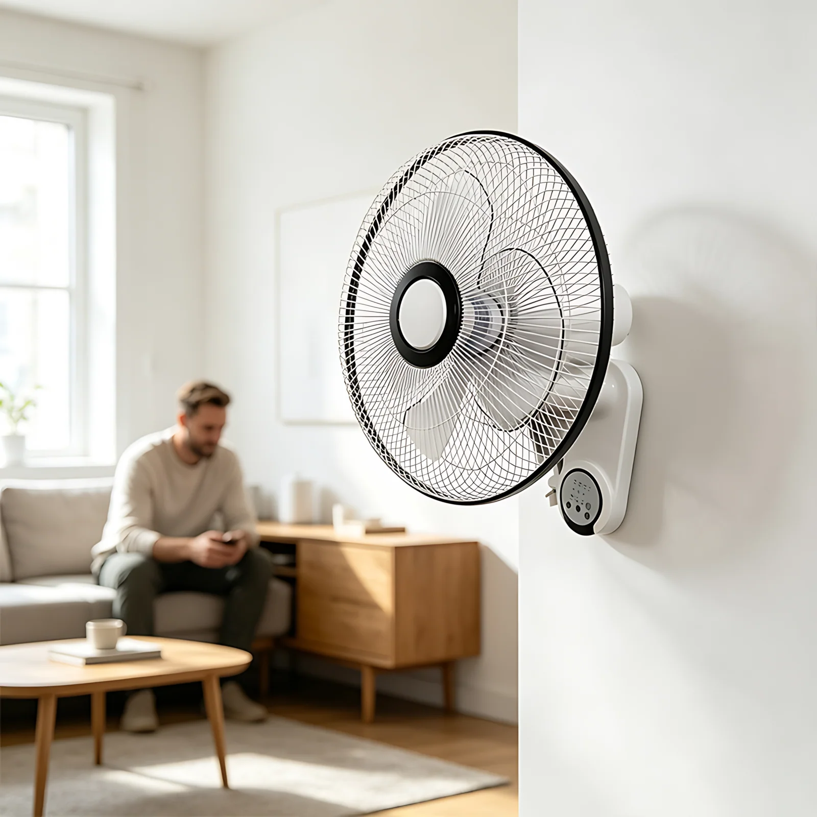 New Design Remote Control Hanging Portable Oscillation Adjustable Electric Wall Fan