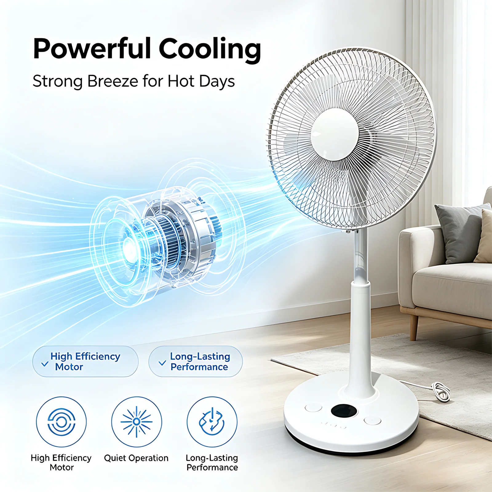 Hot Selling Wholesale Price Summer Air Cooling Electric Standing Fan Household Pedestal Fan