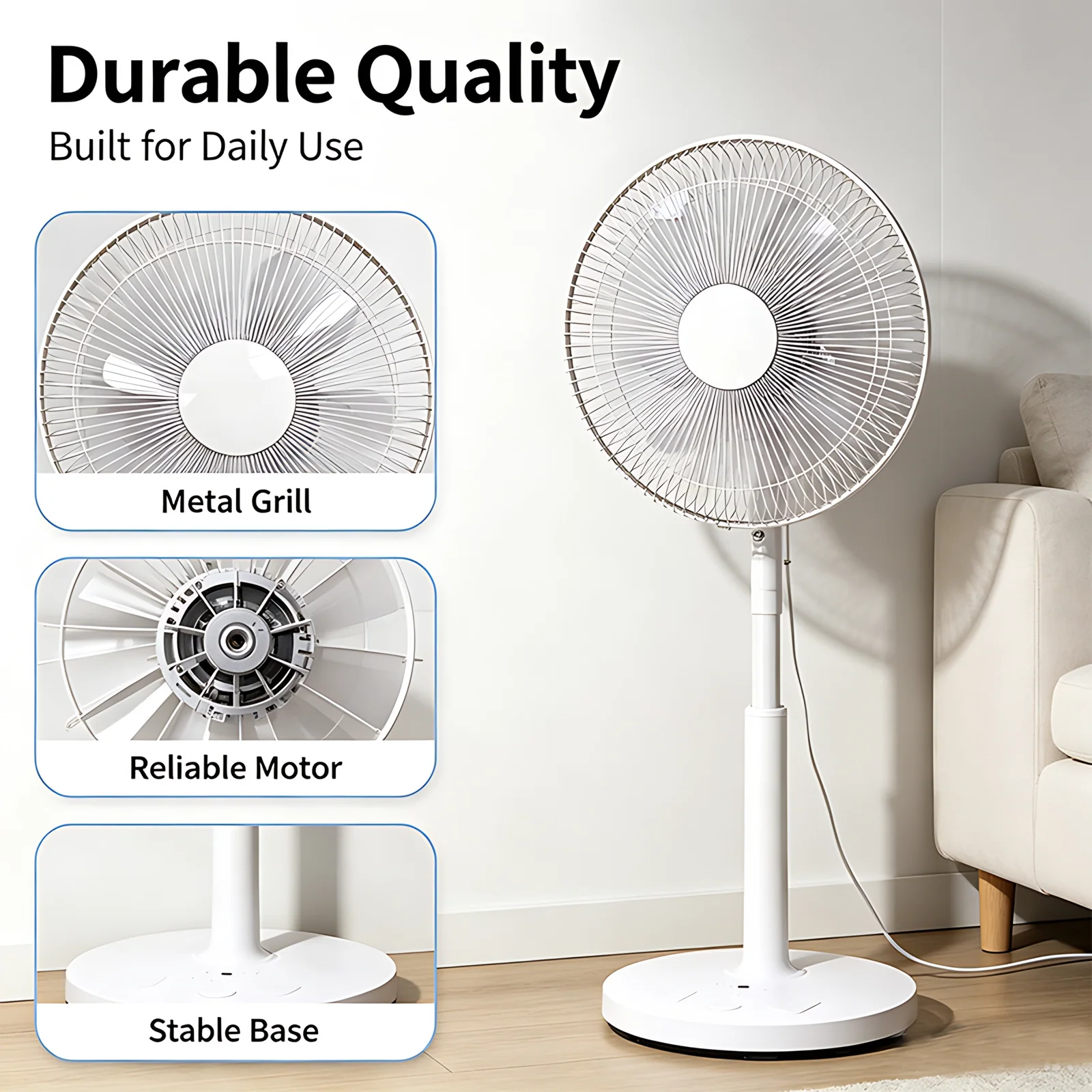 Wholesale Powerful Wind Plastic 5 Blades Oscillation Electric Staning Pedestal Fan for Home