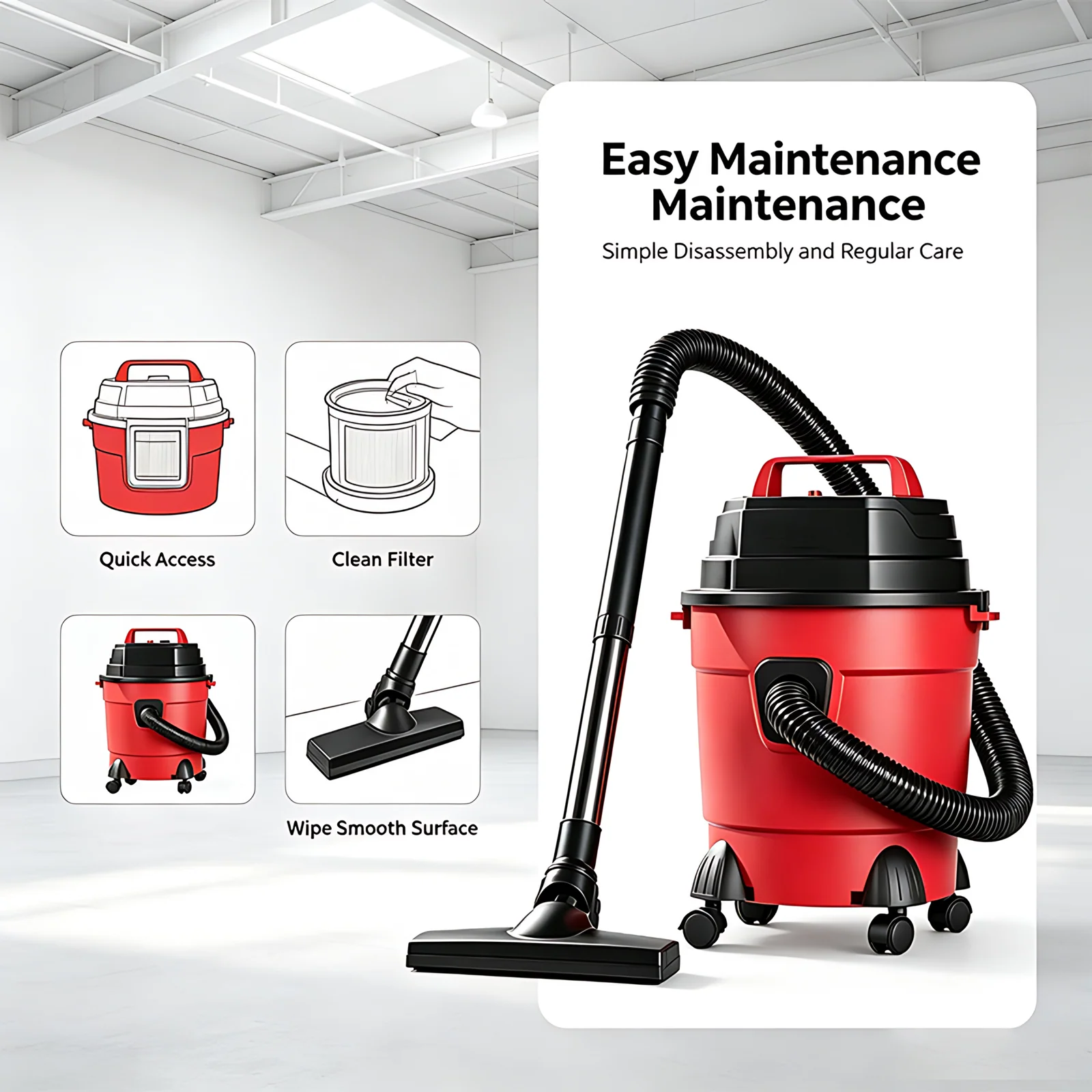 Wholesale Flexible Hose Hepa Filter Multi Accessories Wheels Canister Vacuum Cleaner