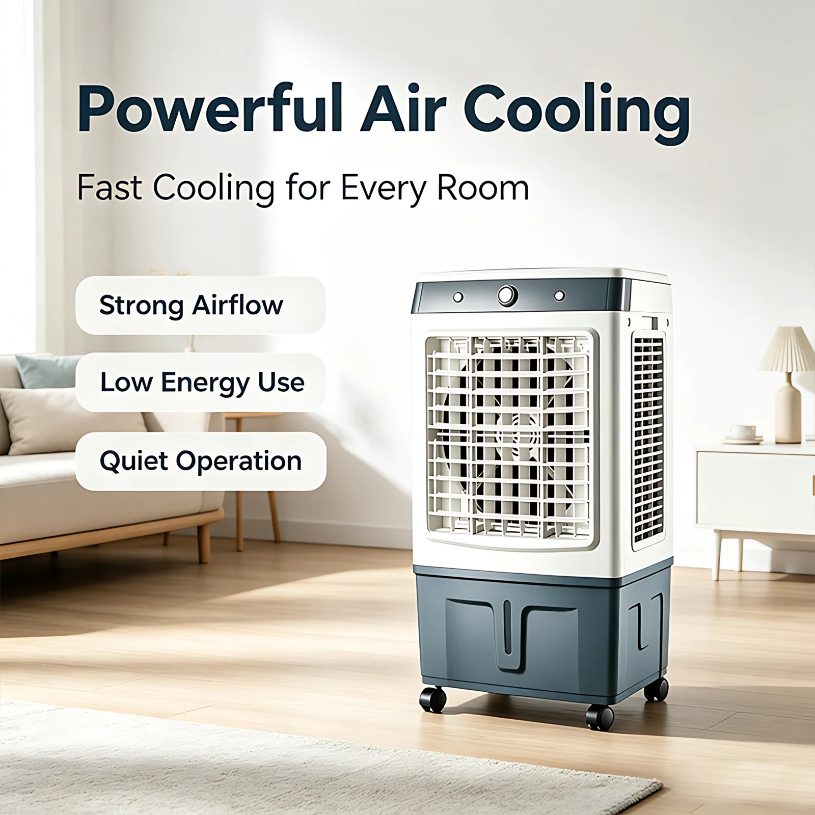 Indoor Outdoor Spaces Oscillation High-Performance Evaporative Swamp Cooler Portable Air Cooler Fan